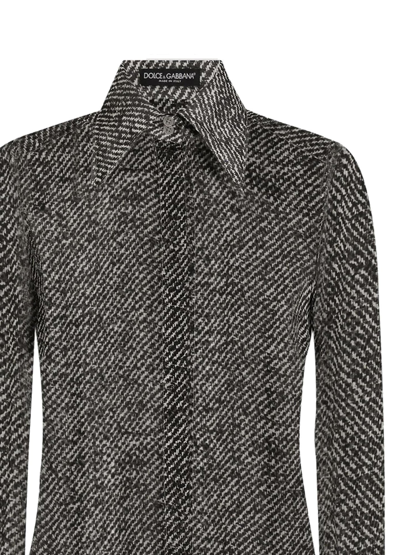 Camicia in chiffon di seta stampa bouclé