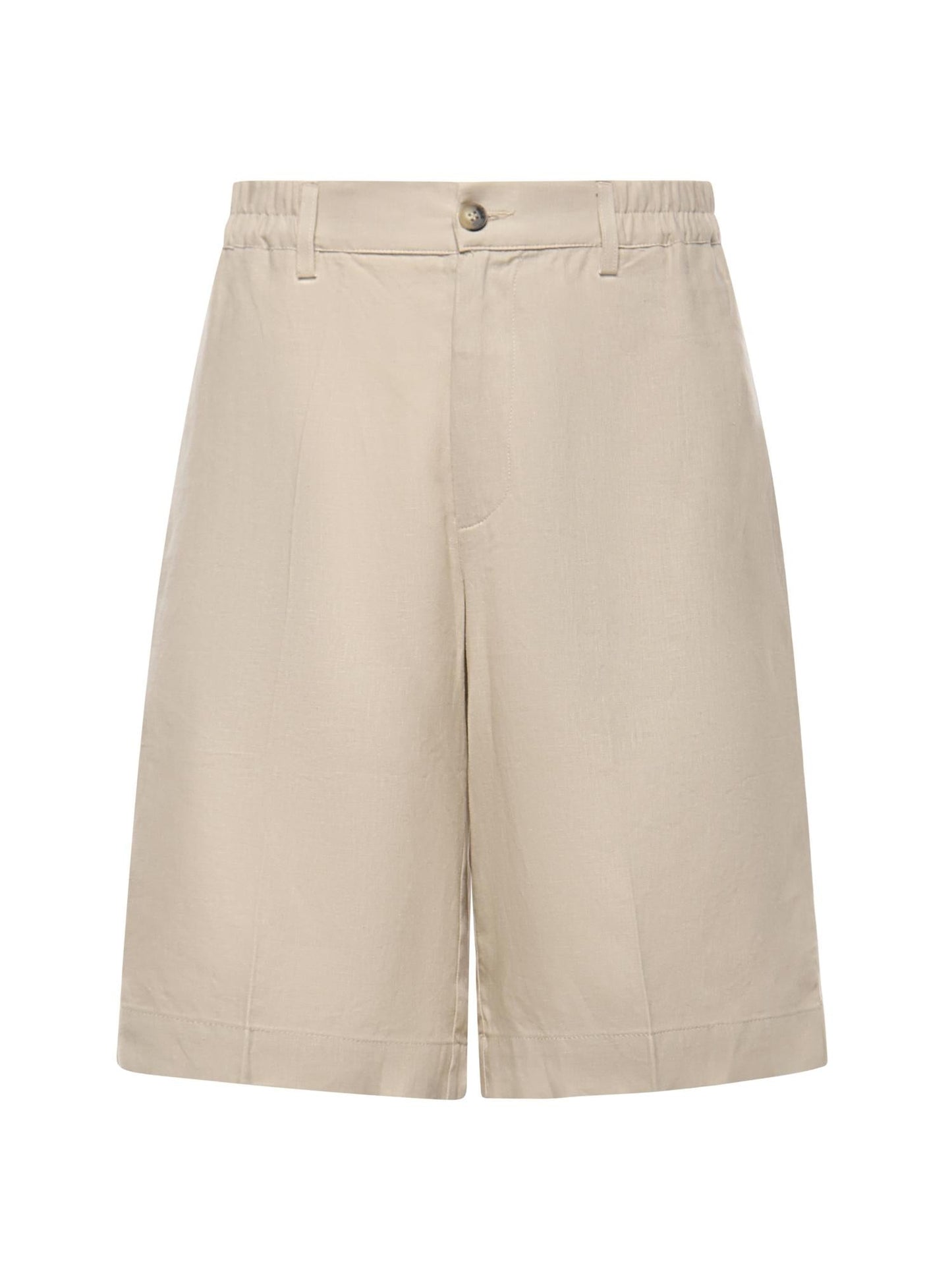 Short Curico in lino e viscosa