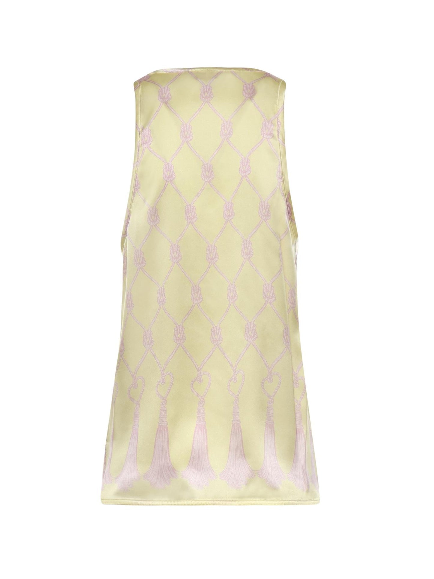 Top in seta con stampa nappine