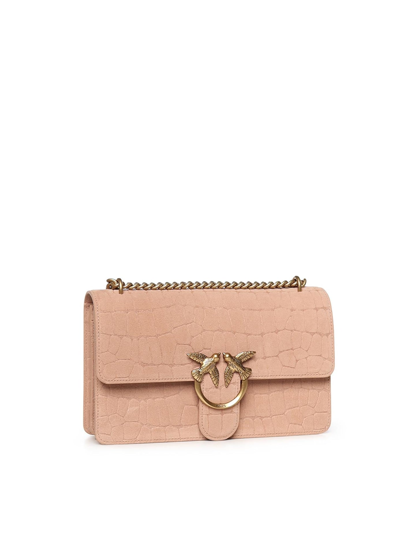 Borsa a tracolla media Love Bag One in pelle stampa coccodrillo