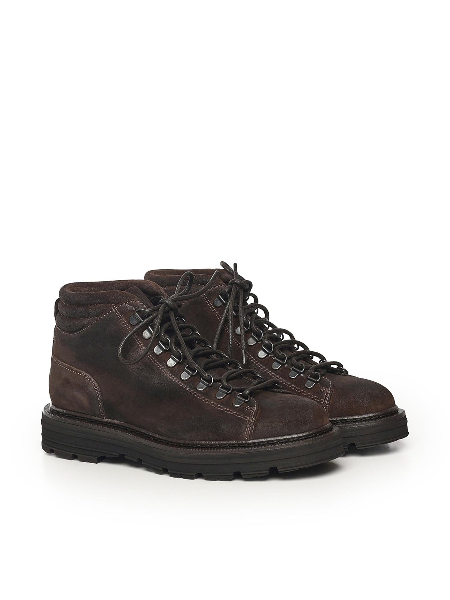 Stivaletti stringati in pelle