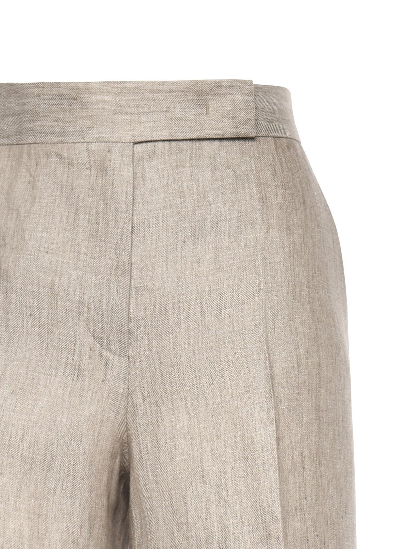 Pantalone in batavia di lino Chevron