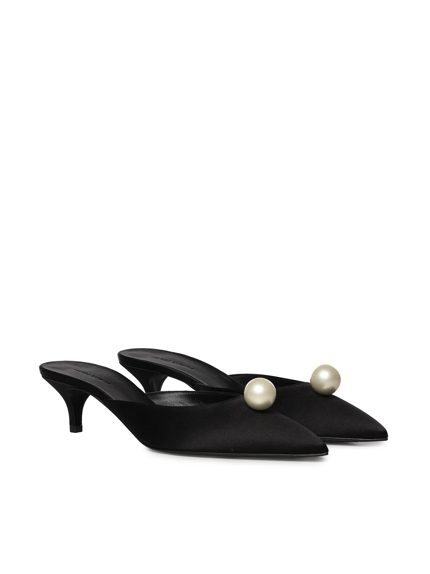 Mules in satin con perle