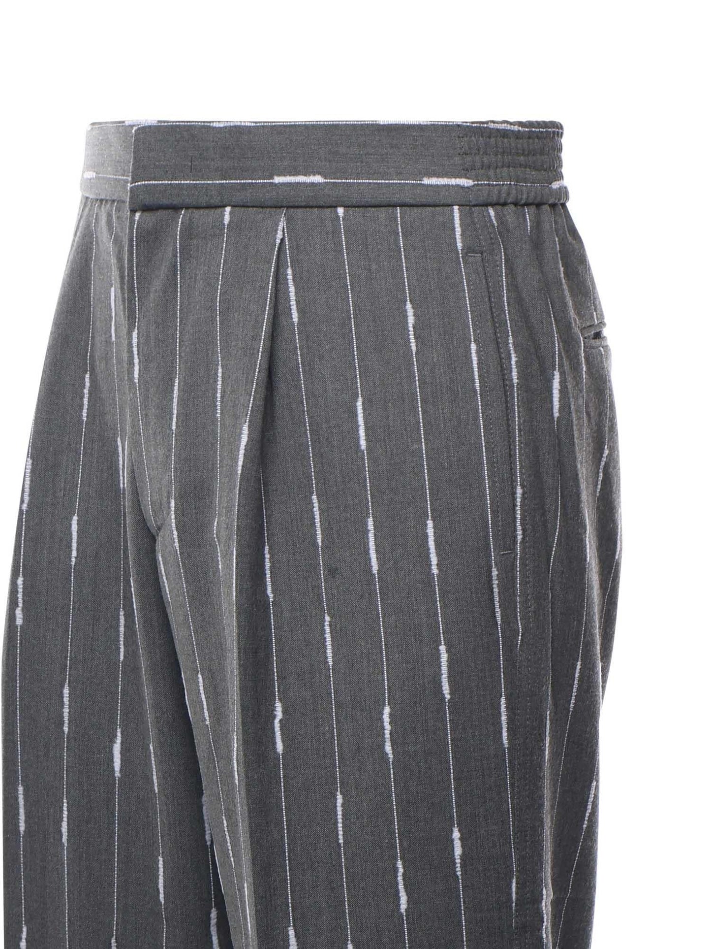 Pantaloni gessati con pinces