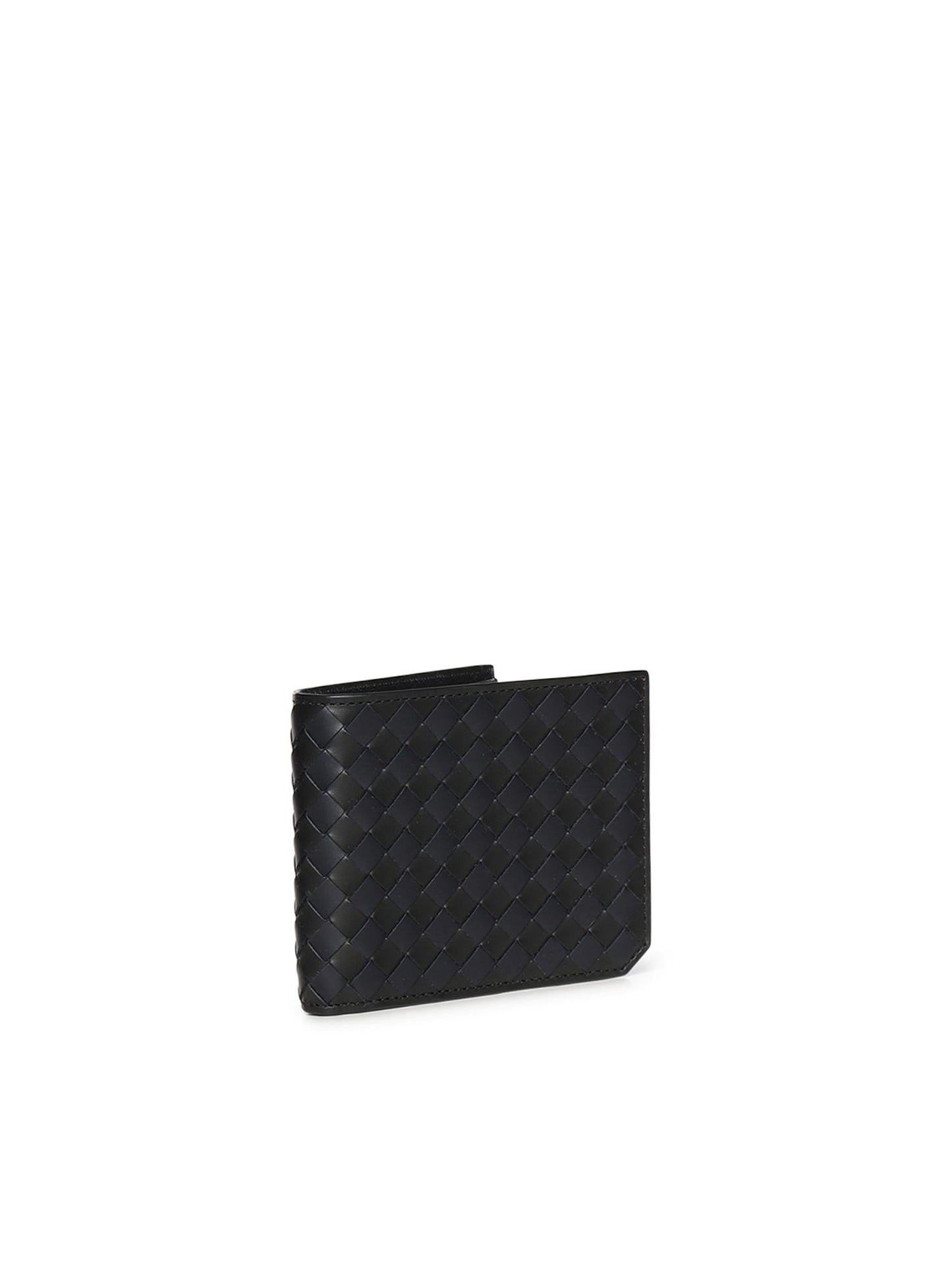 Portafoglio Intrecciato Bi-Fold in pelle