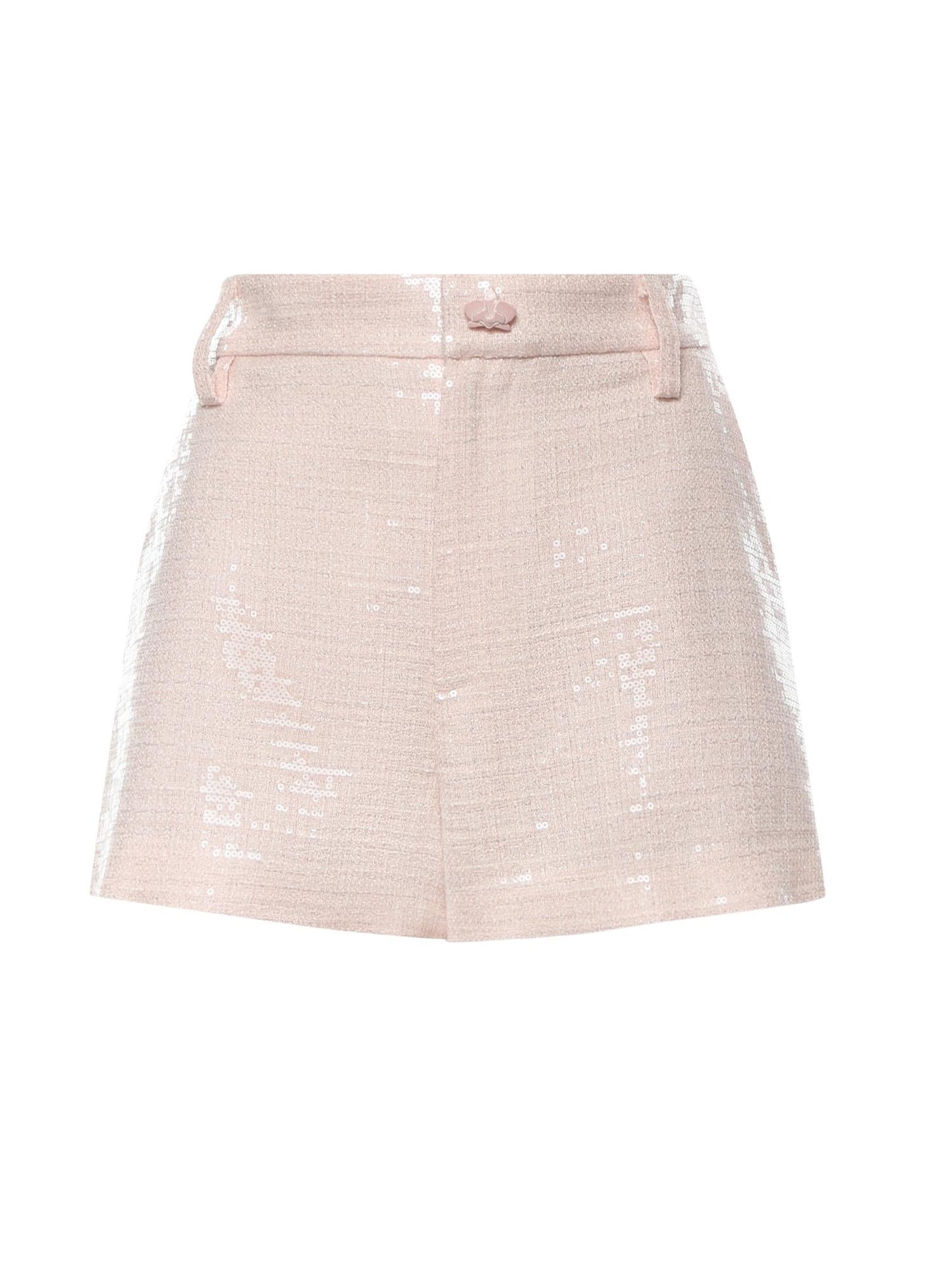 Shorts in tweed di paillettes