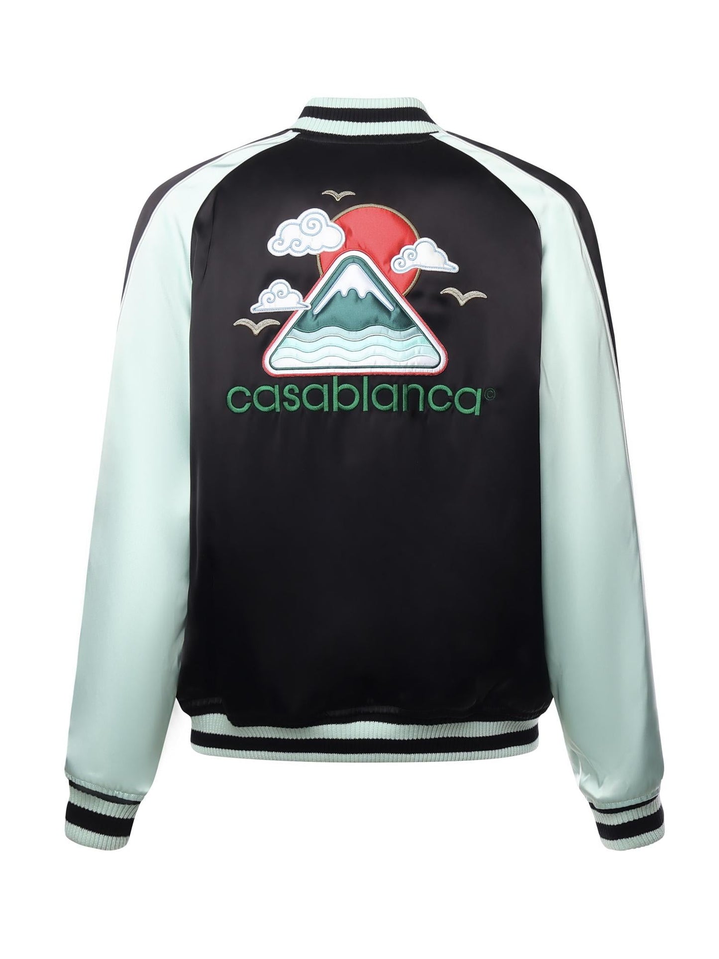 Giubbotto bomber in raso ricamato