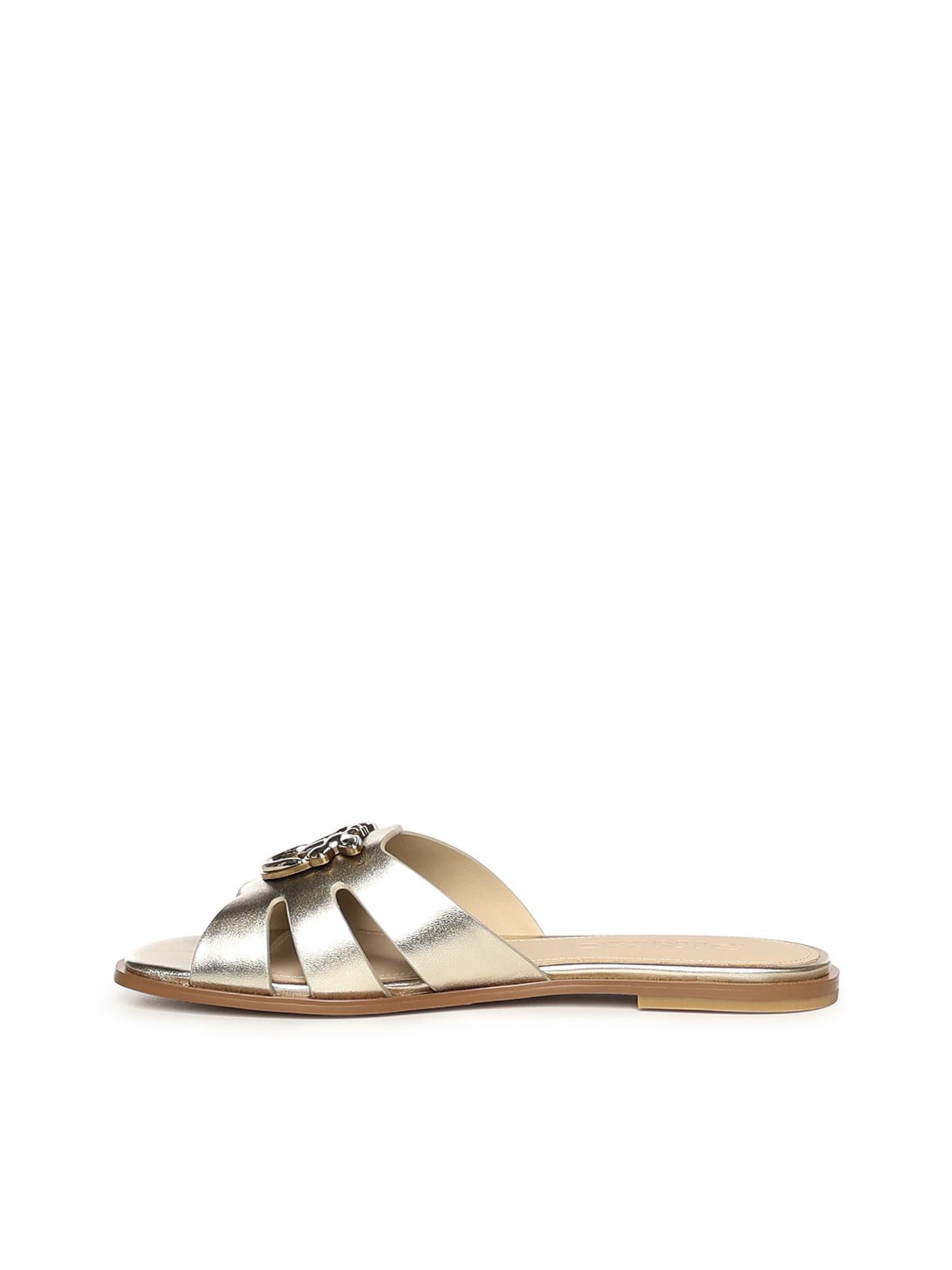 Slipper in pelle con logo