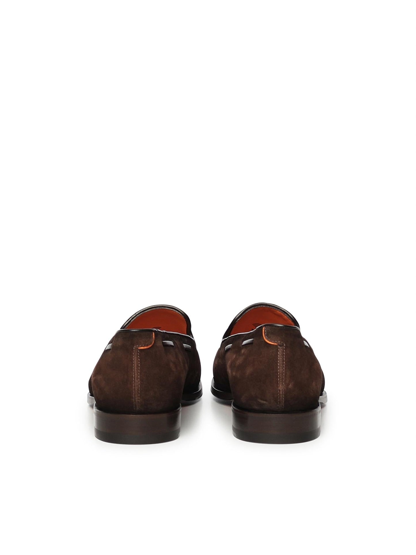 Mocassino con nappine in pelle e suede