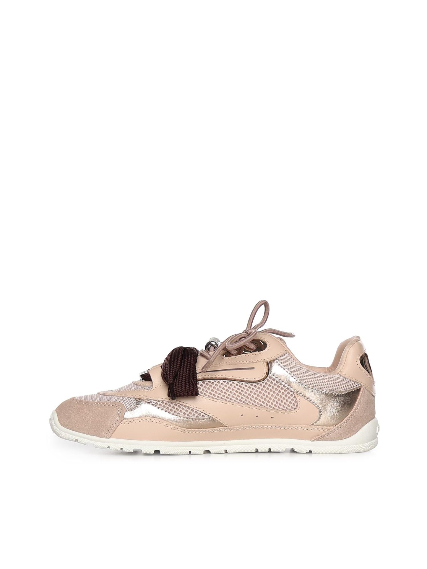 Sneakers con lacci doppi e applicazioni gioiello