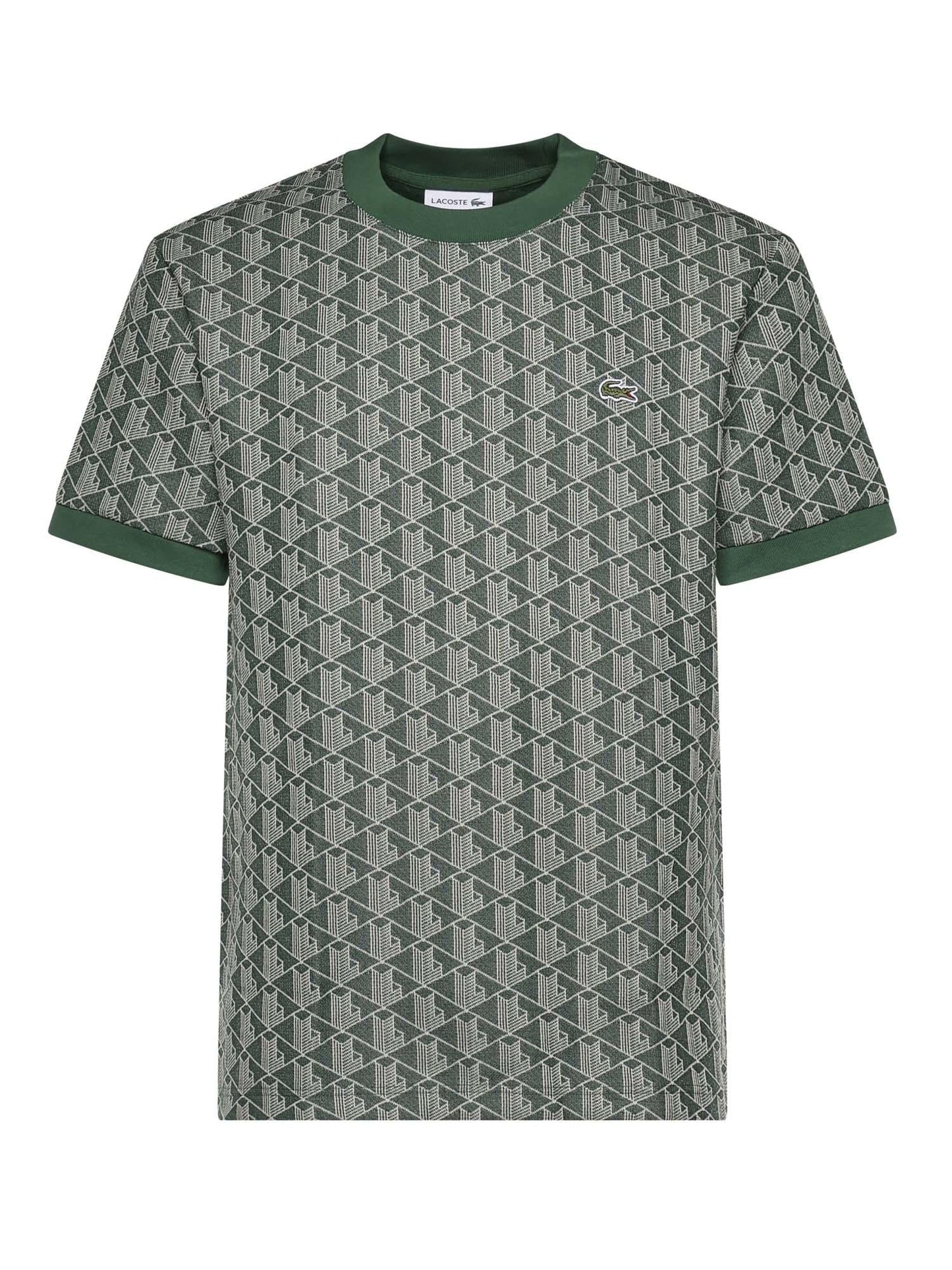 T-shirt in jacquard con monogramma