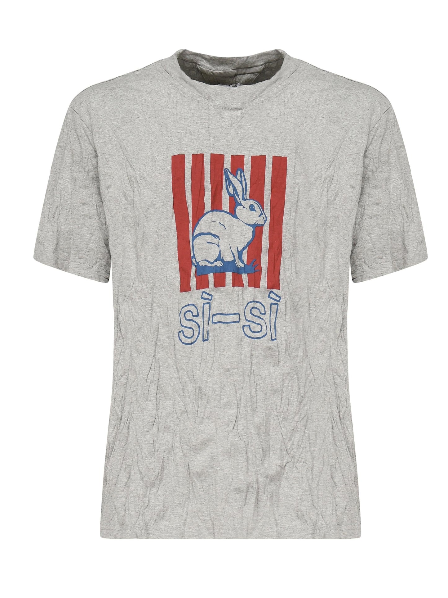 T-shirt in jersey di cotone froissé con stampa
