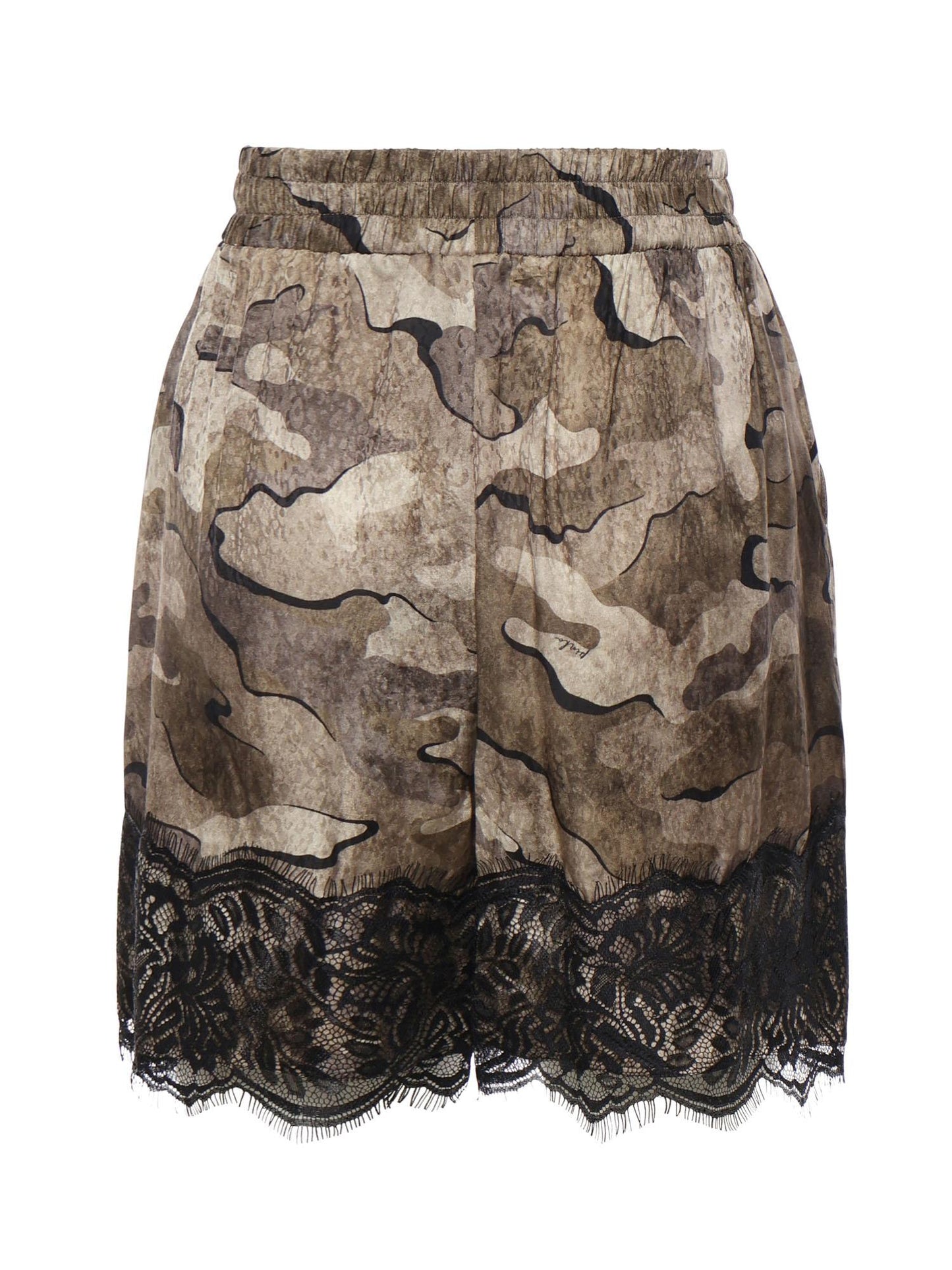 Shorts camouflage con pizzo