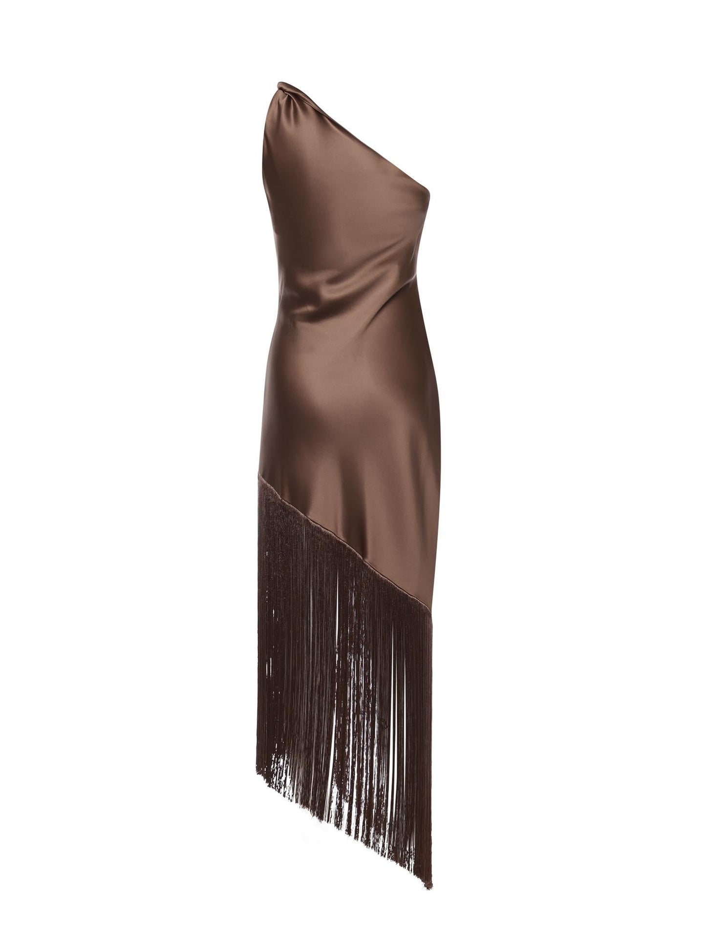 Abito in satin con frange