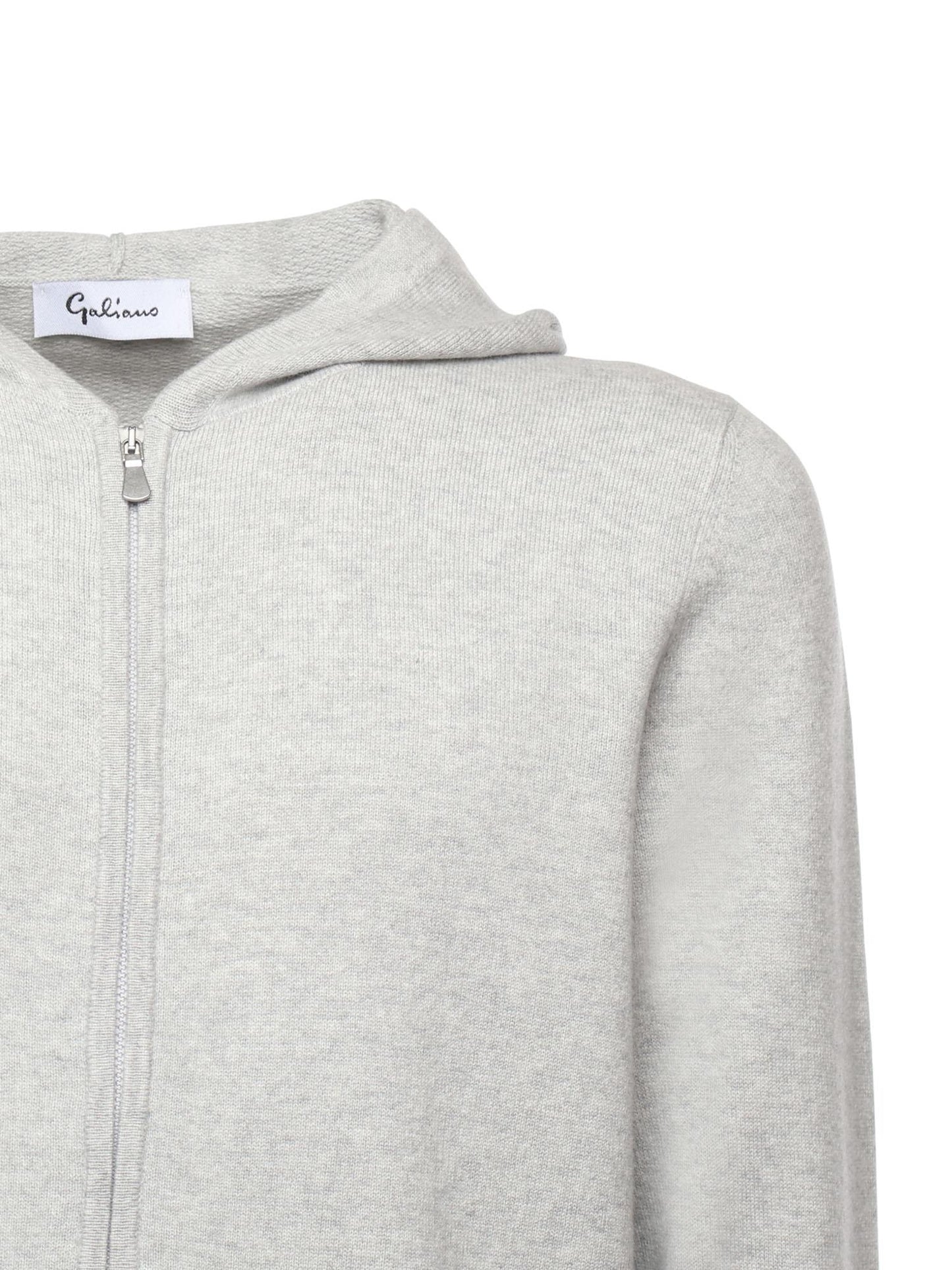 Felpa con zip in lana e cashmere