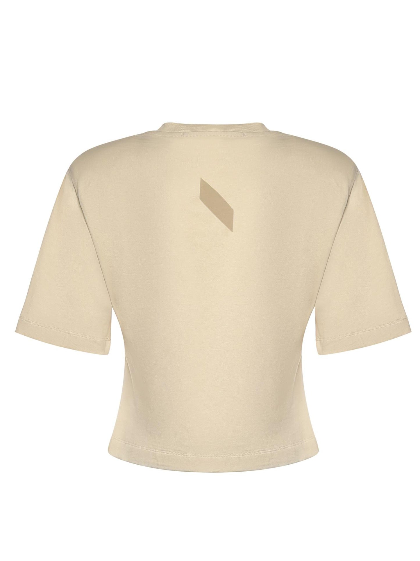 T-shirt cropped in jersey di cotone
