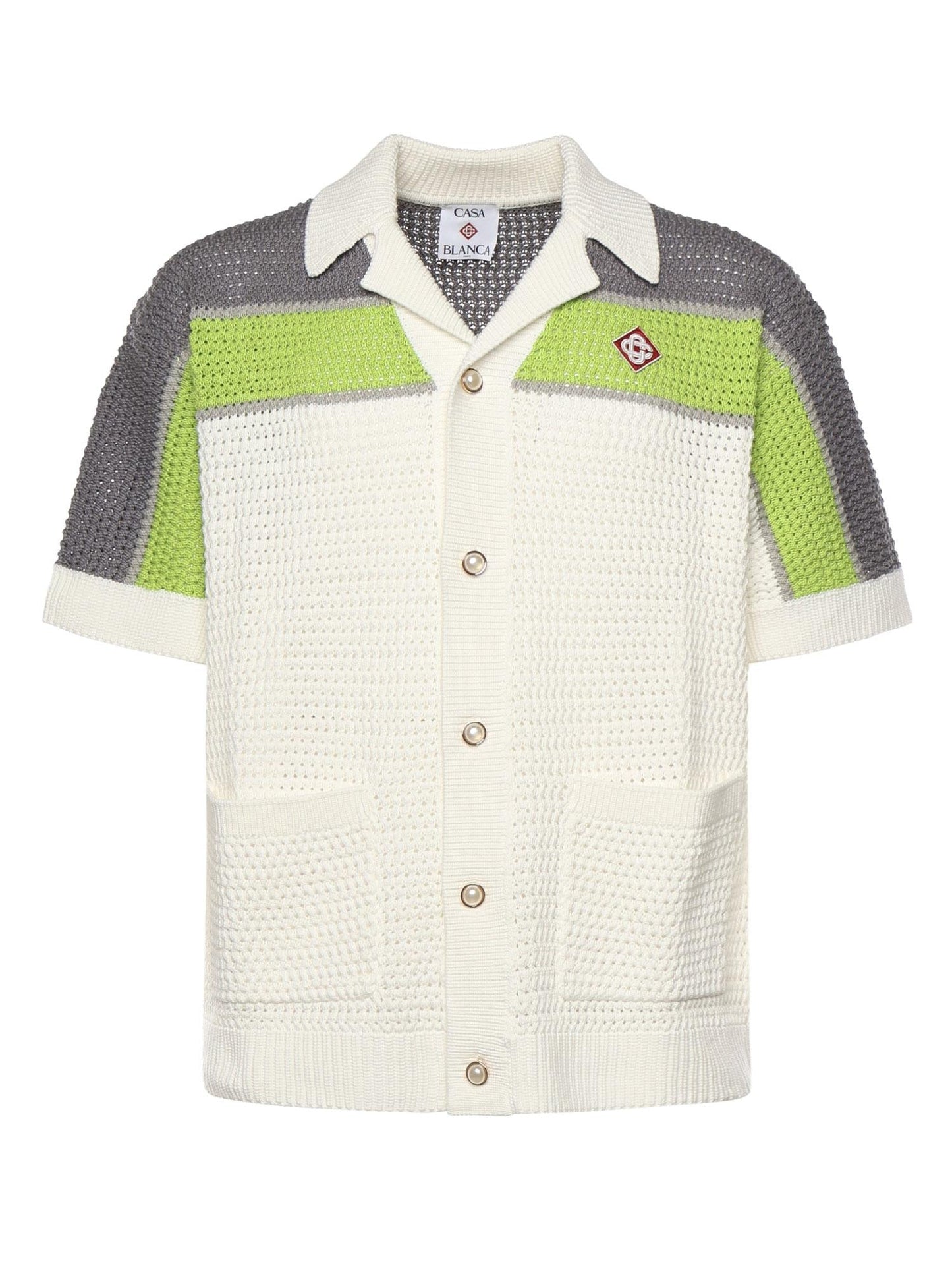 Camicia a righe all'uncinetto