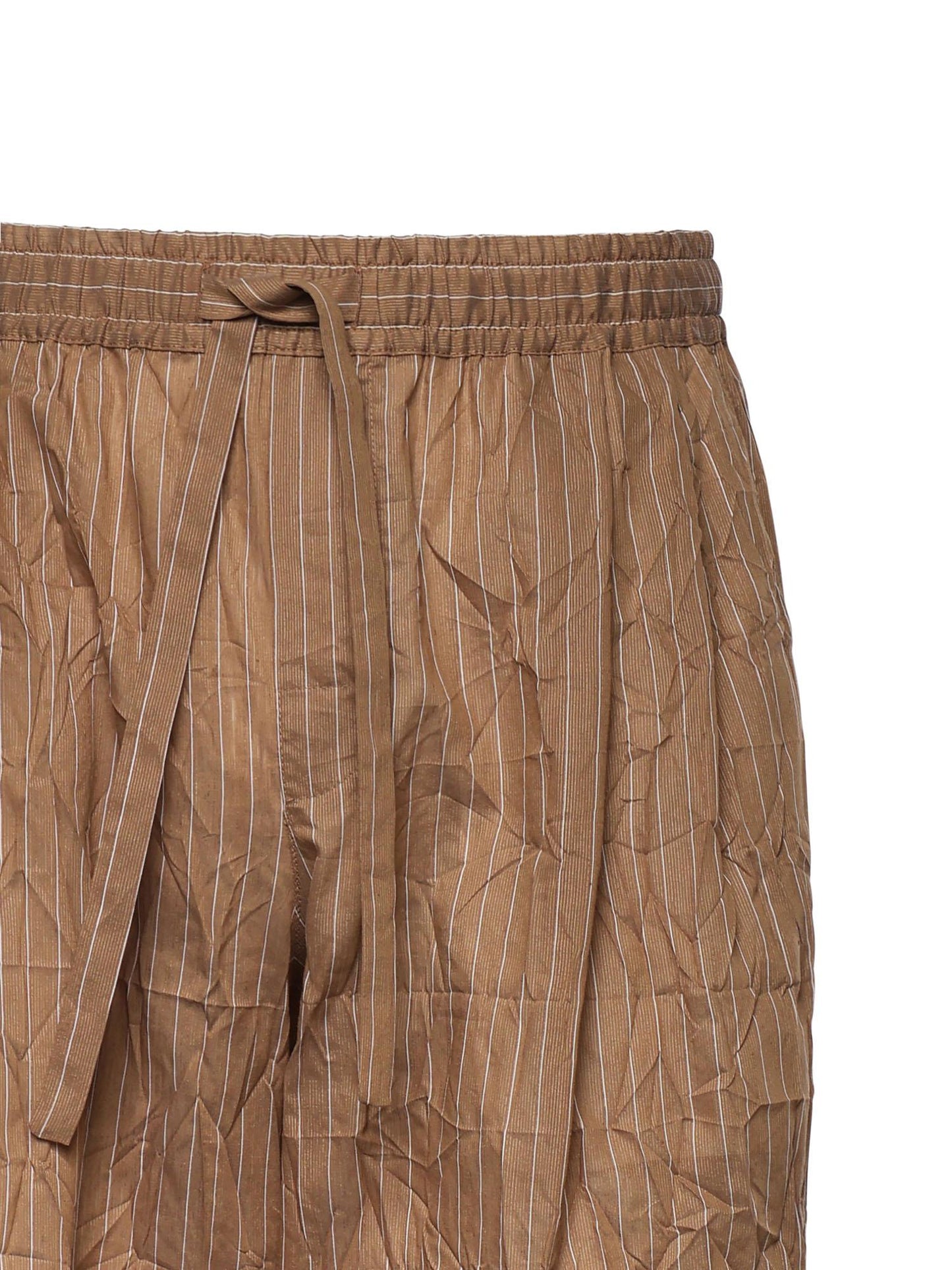 Pantaloni vanity in tessuto rigato froissé