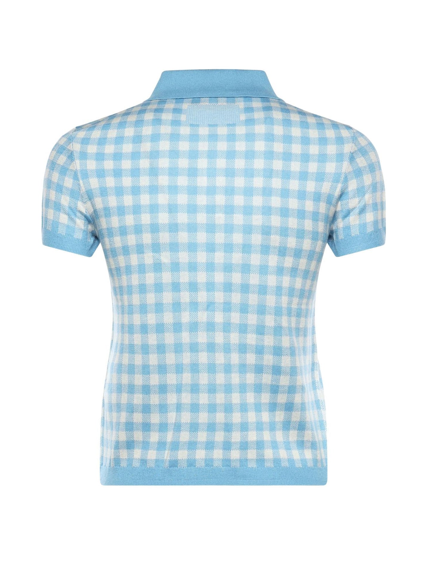 Polo check in misto lino e seta