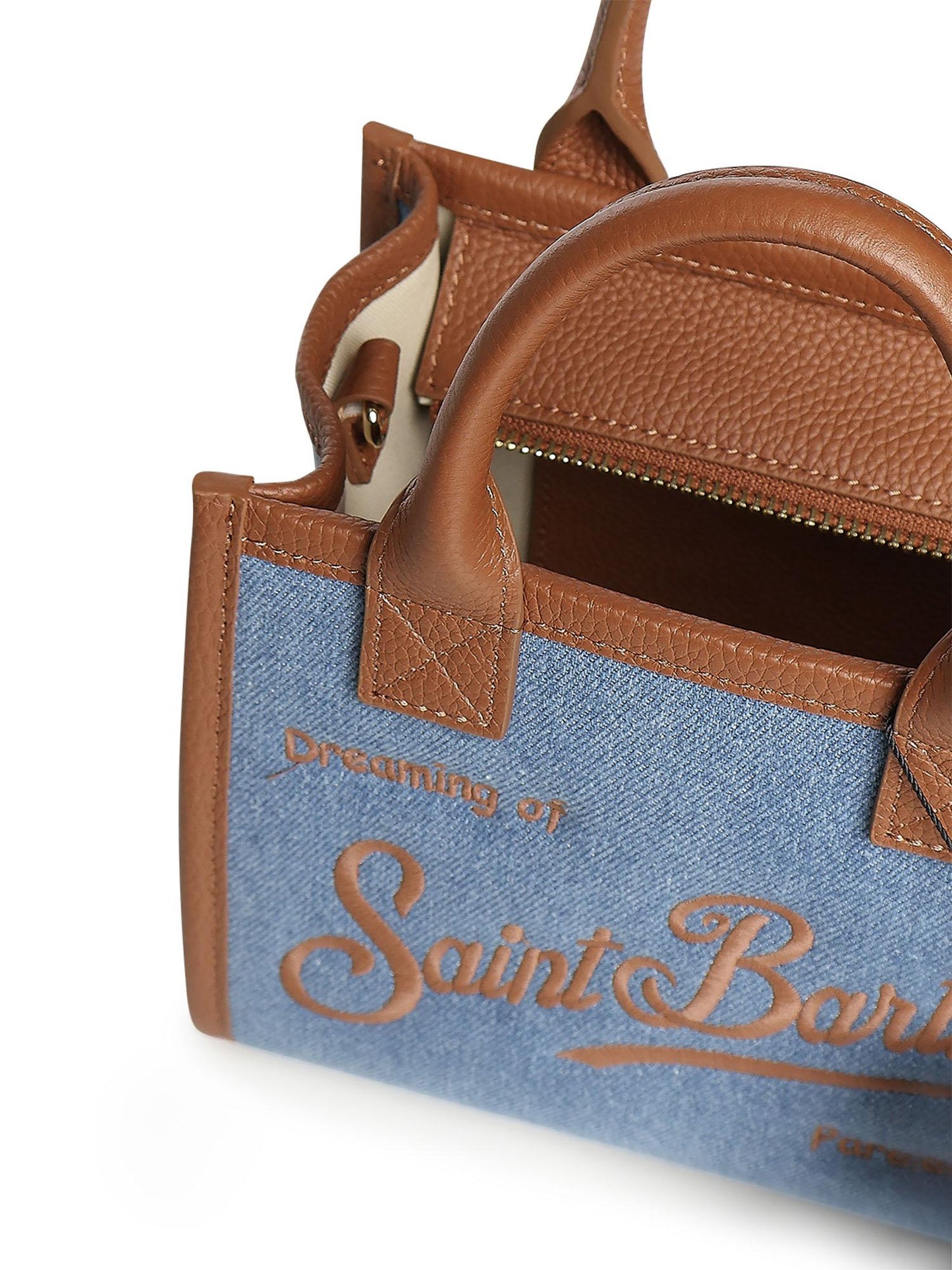 Borsa Vanity mini in denim e pelle