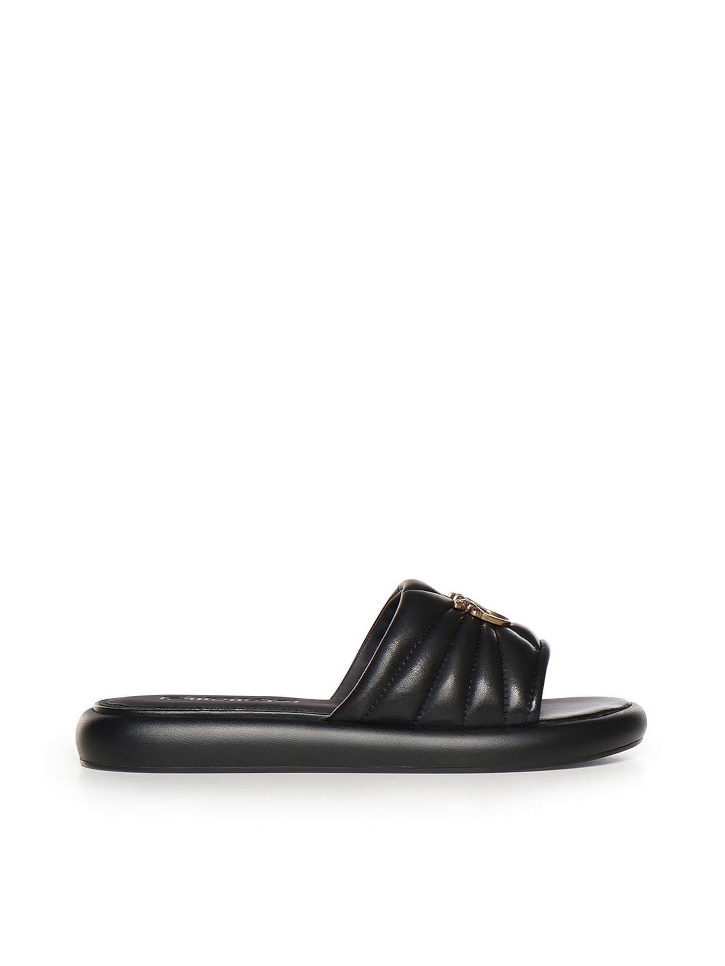 Slipper in nappa con logo