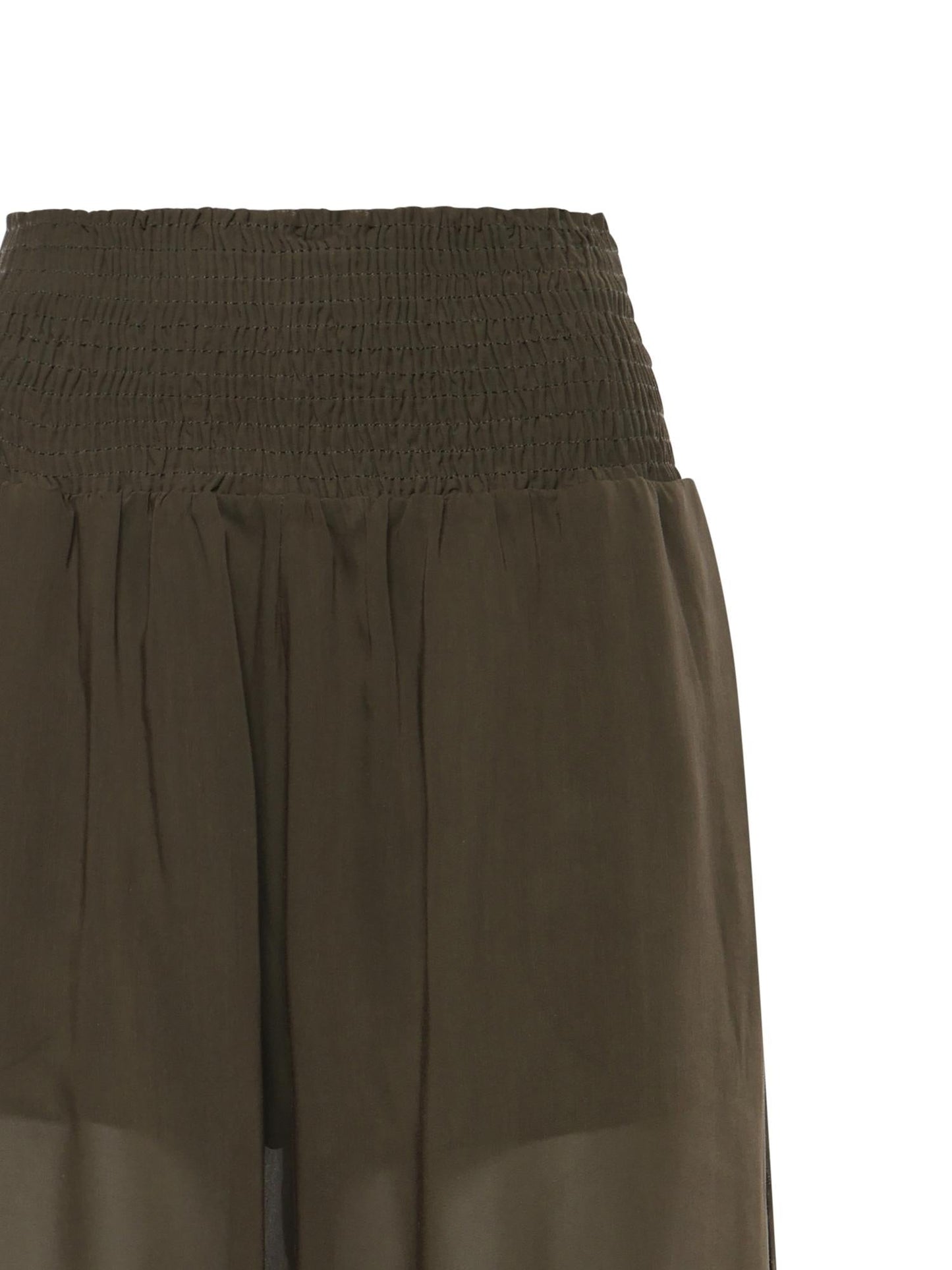 Pantaloni in voile crêpe di misto cotone