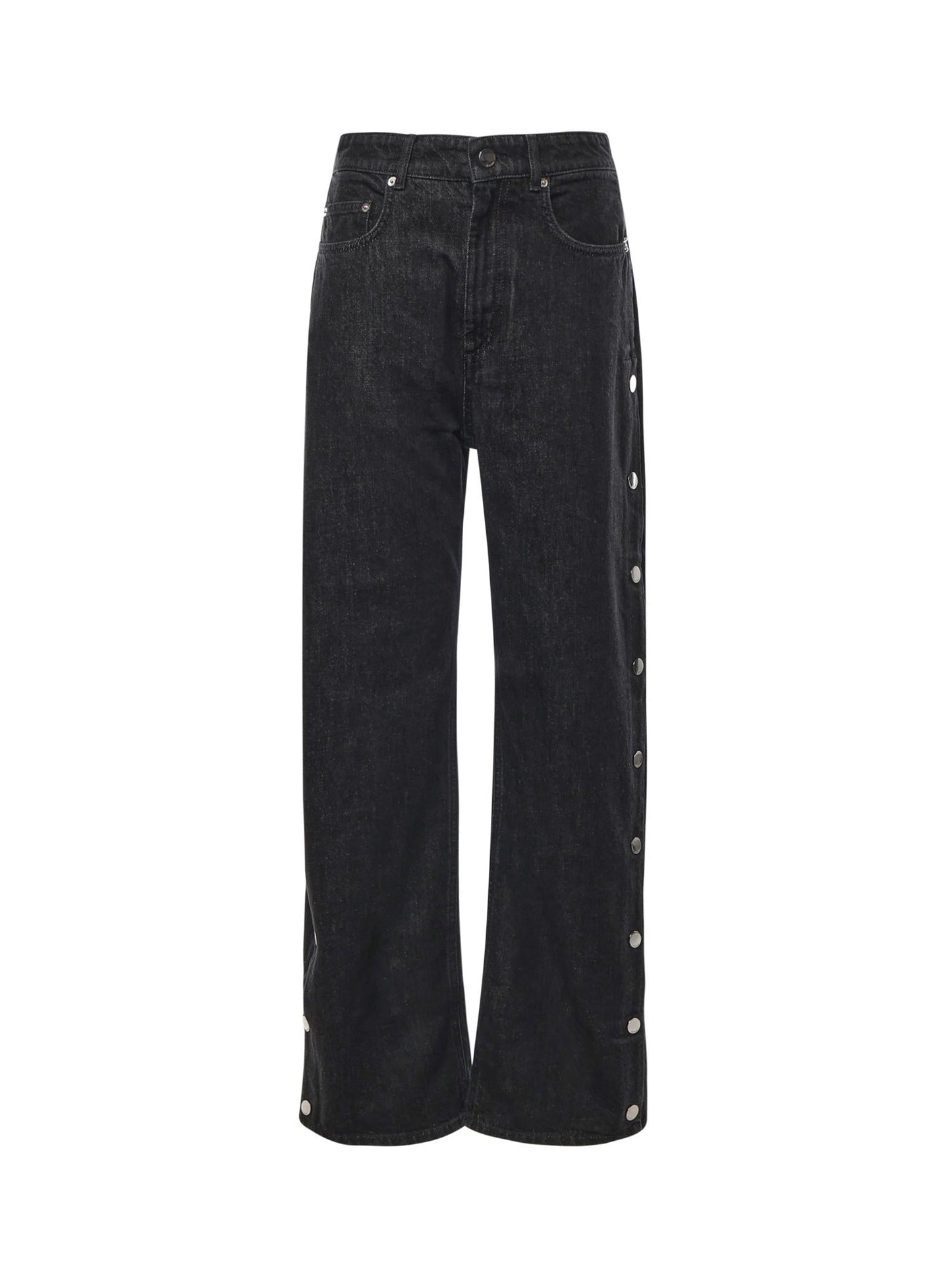 Jeans wide leg con bottoni