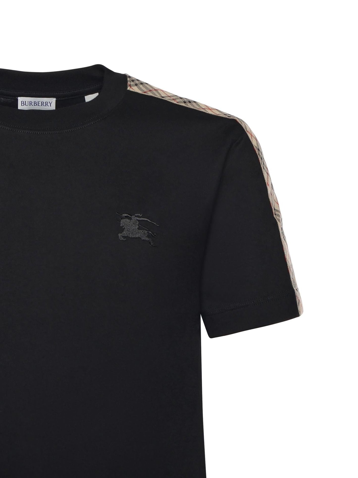 T-shirt in cotone con finiture Check