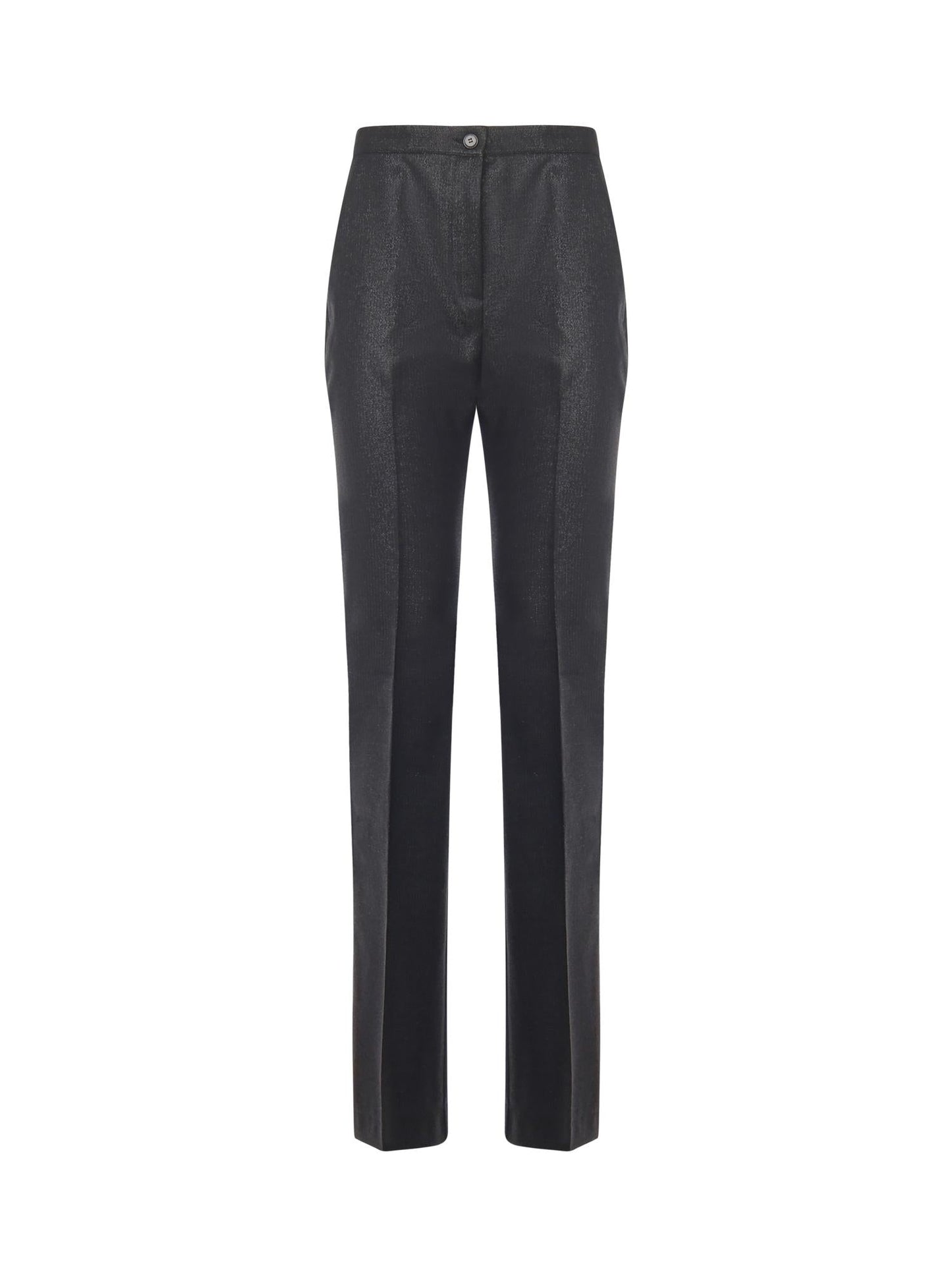 Pantaloni dritti gessati effetto brillante