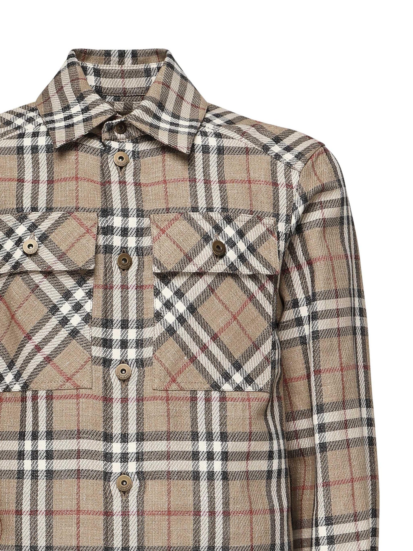 Camicia check in cotone e lino
