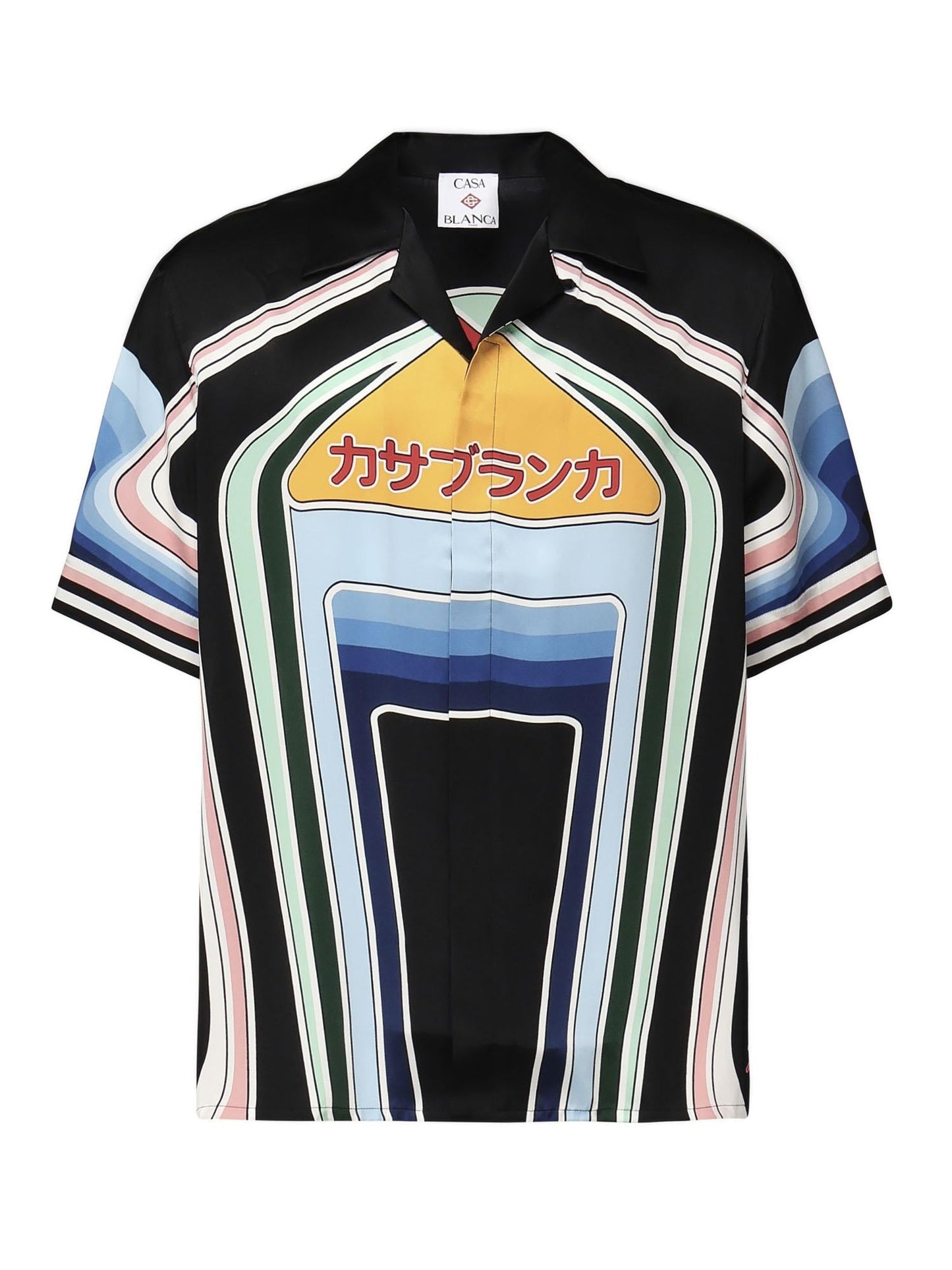 Camicia Graphic Mountain in seta