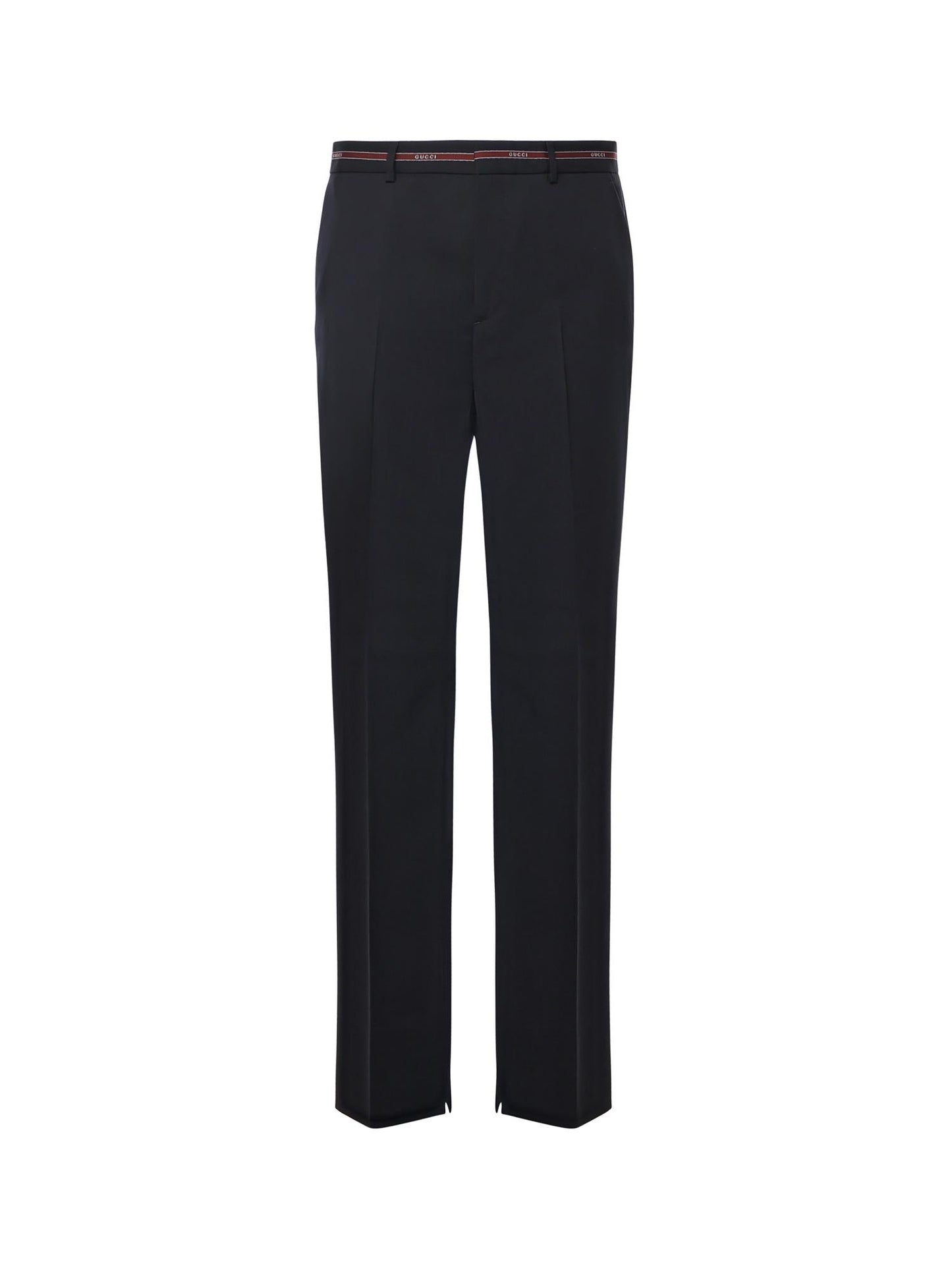 Pantalone in lana con dettaglio cimosa