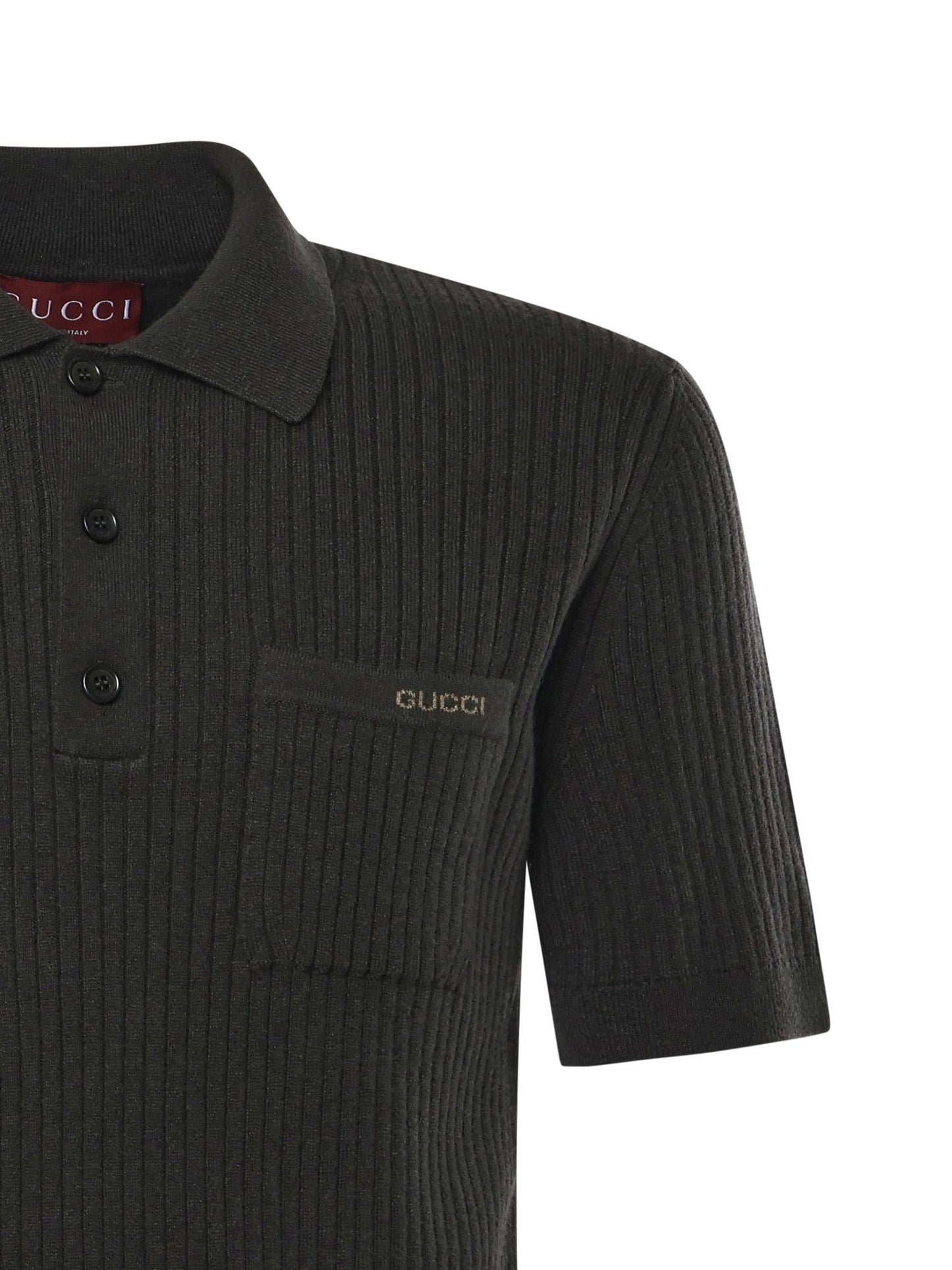 Polo in maglia di lana e cashmere a coste