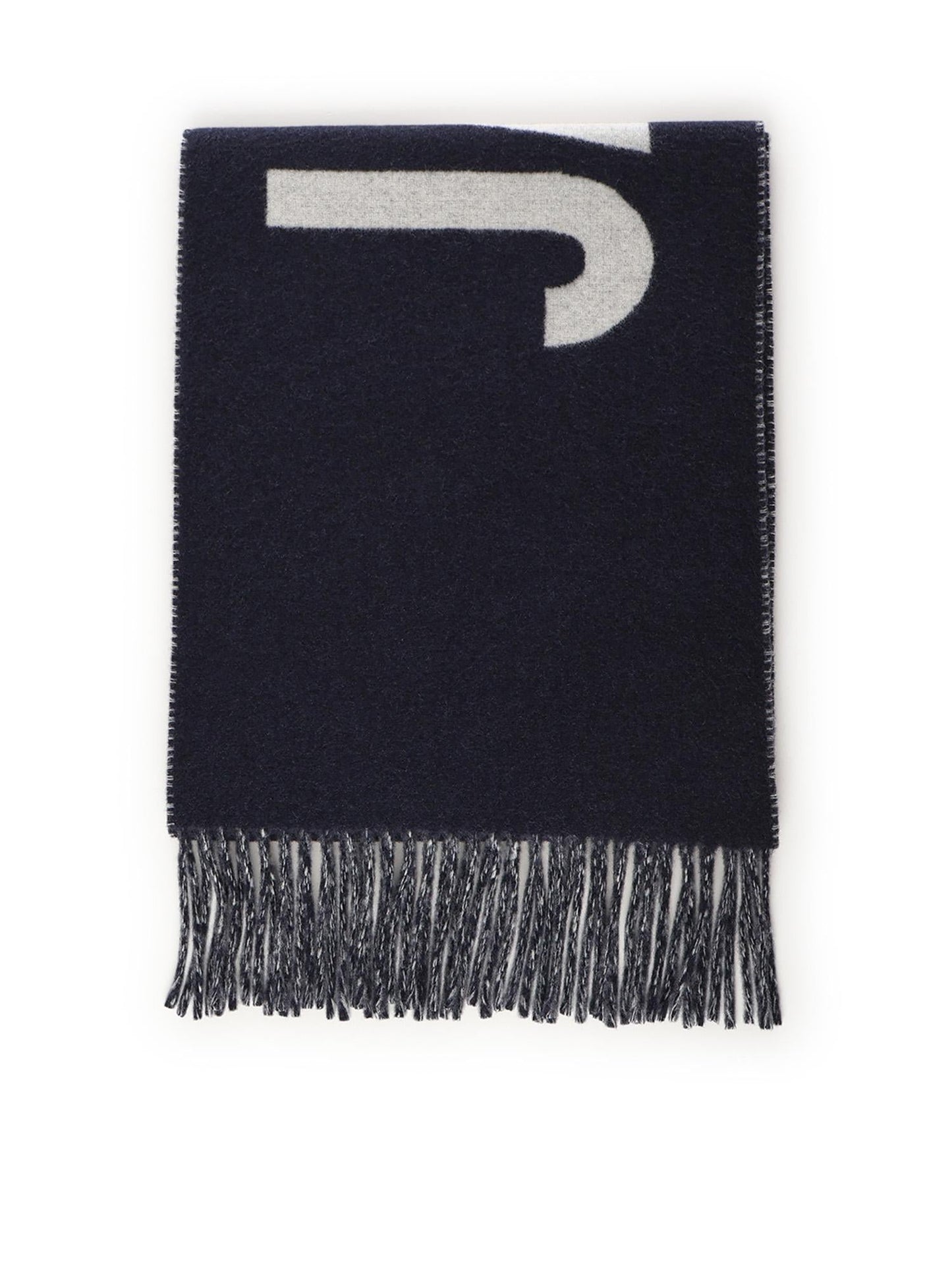 Sciarpa con frange e logo
