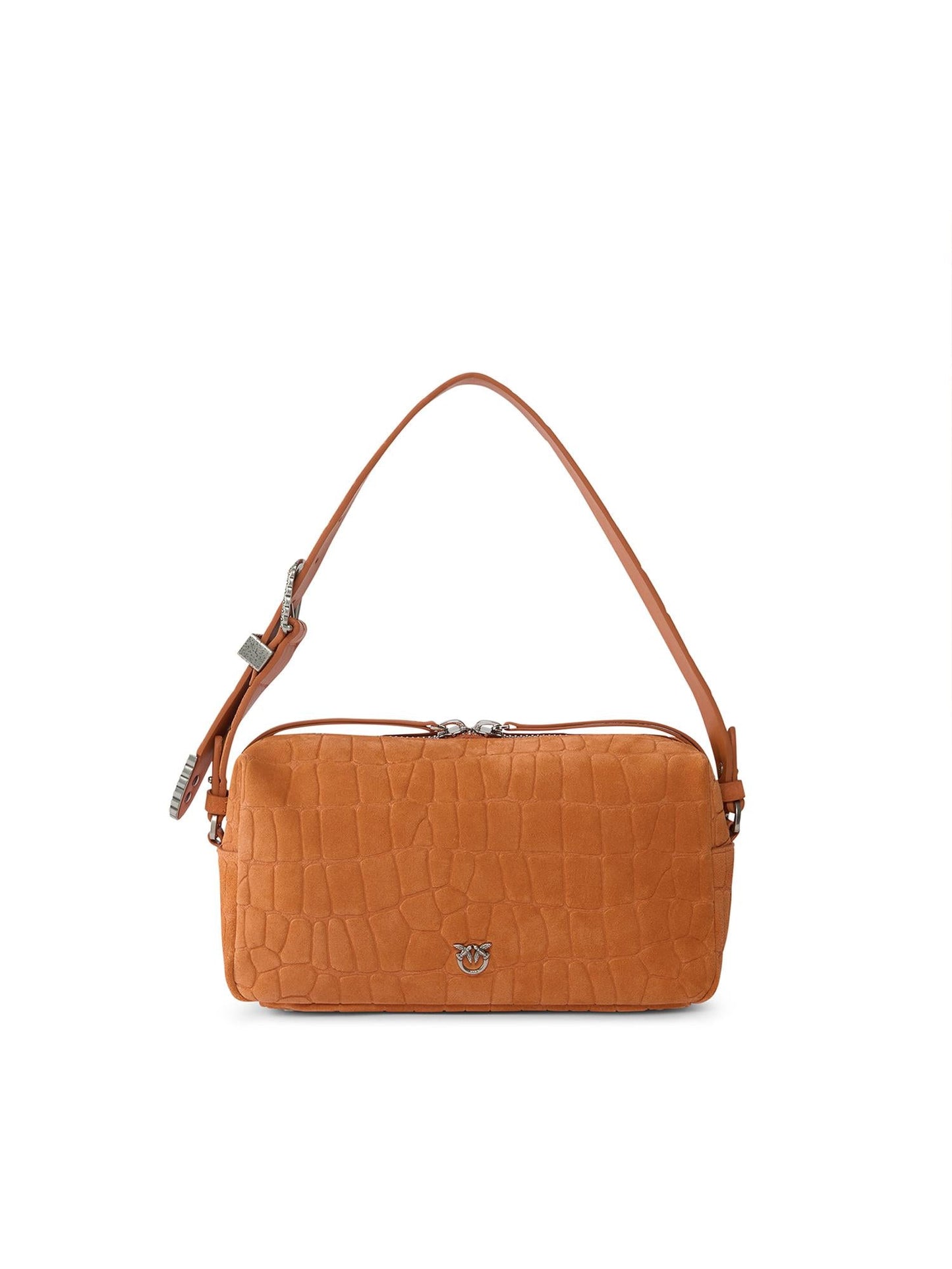Borsa bauletto a tracolla in pelle stampa coccodrillo