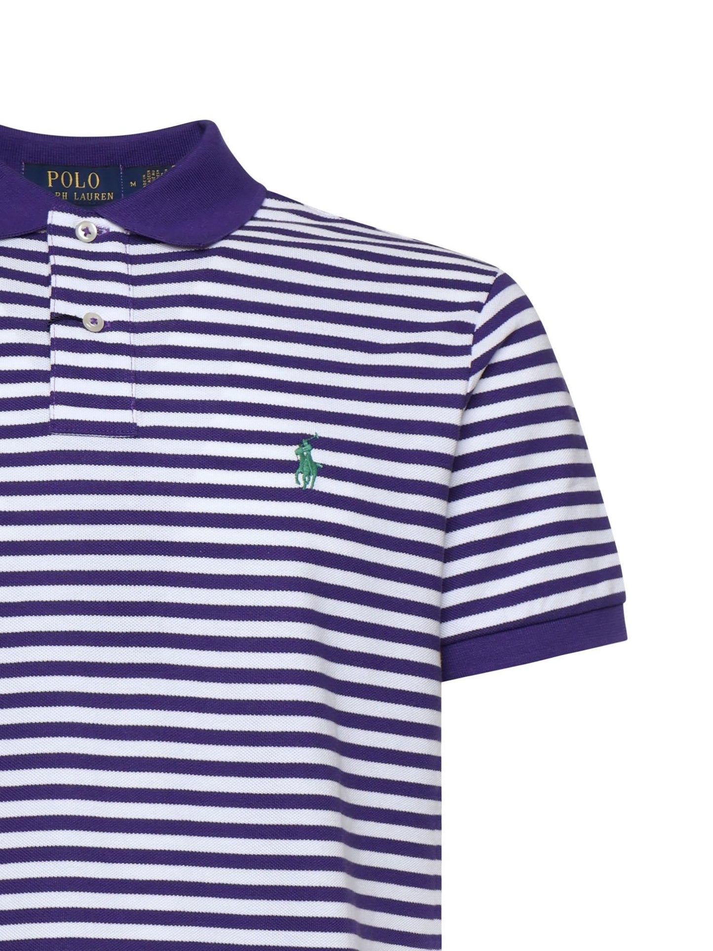 Polo a righe in cotone con logo
