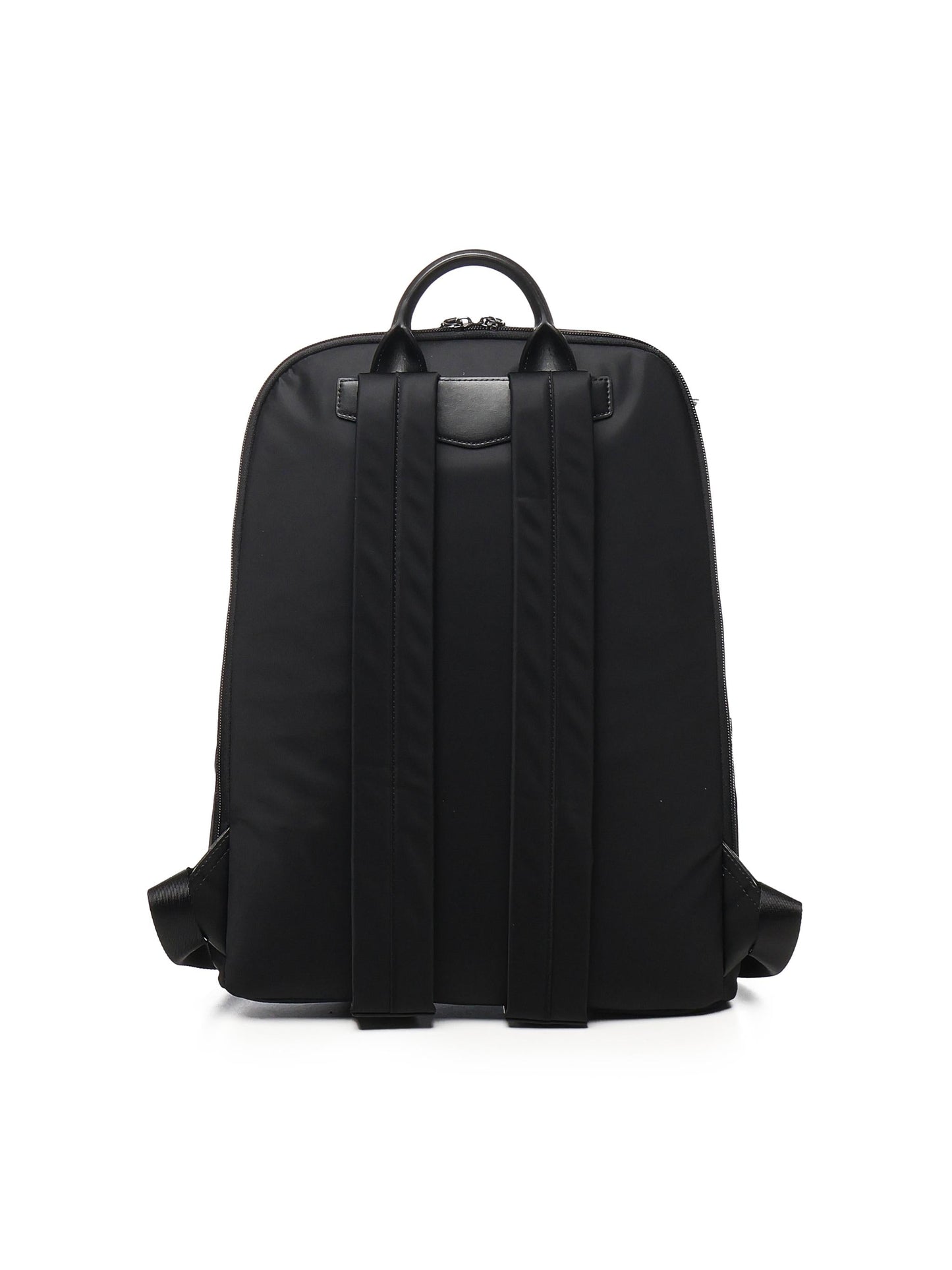 Zaino Roundshape in nylon con dettagli in pelle