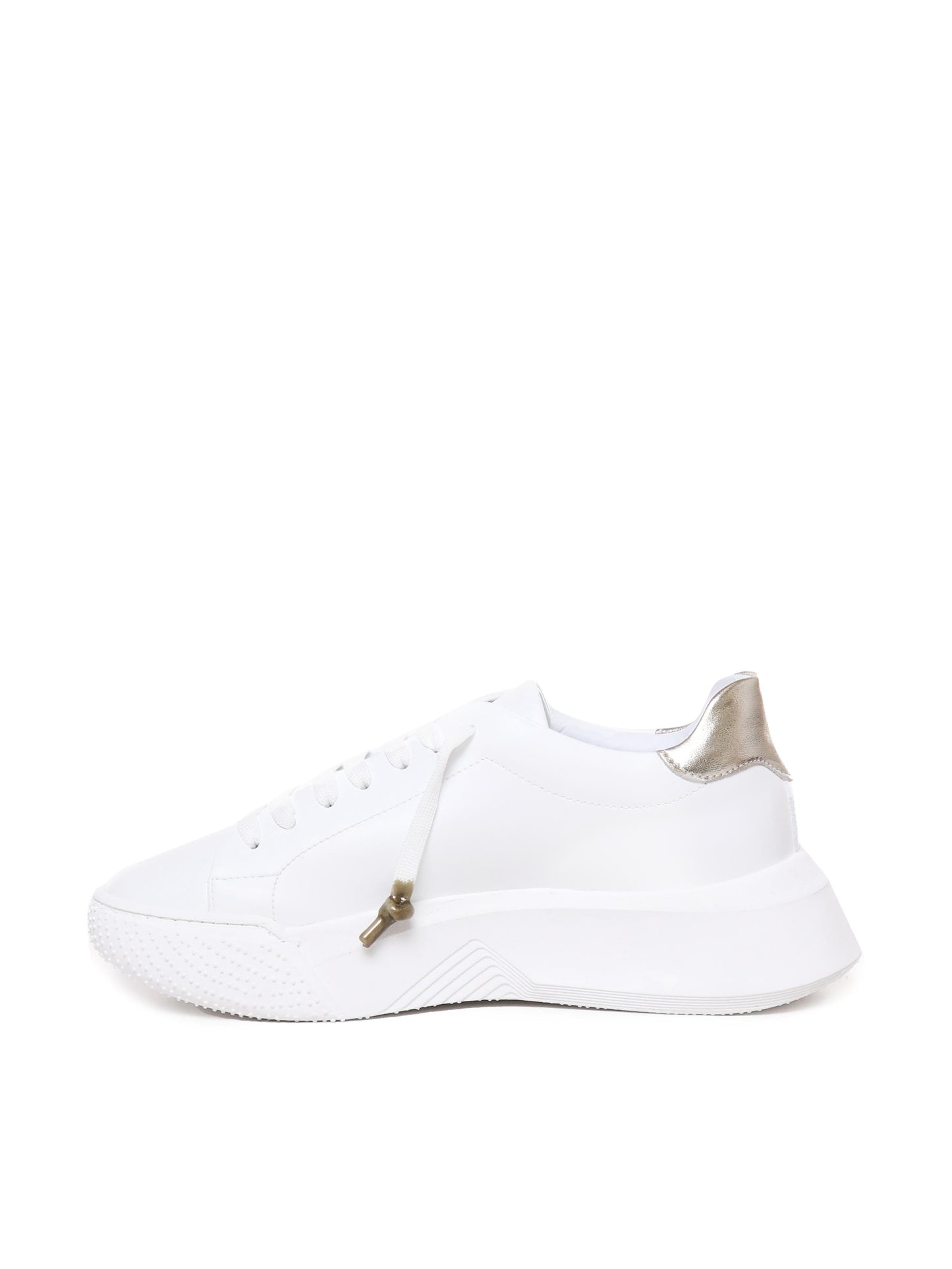 Sneakers Nemesis in nappa con riporto in pelle color oro
