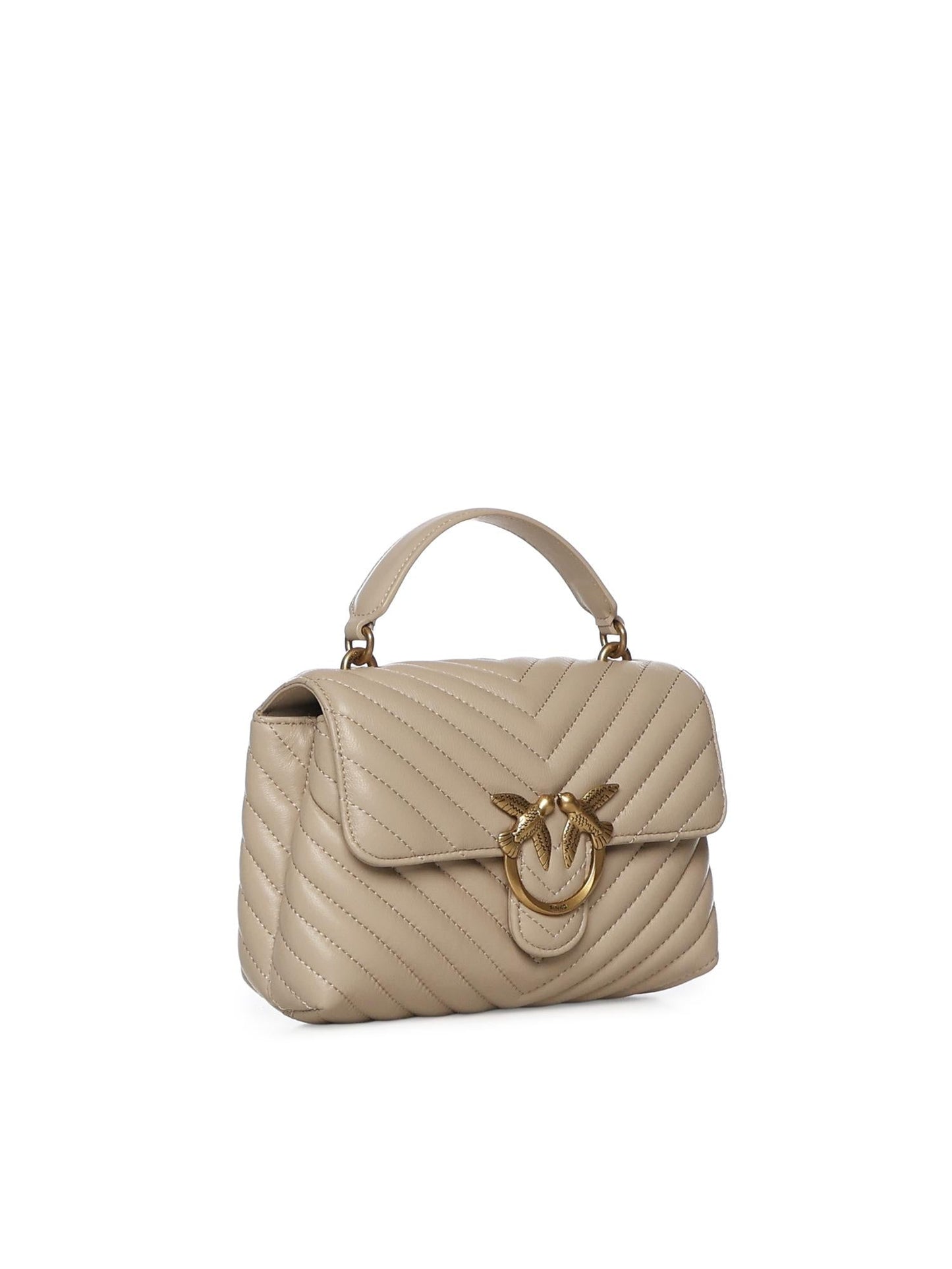 Borsa a mano media Love Bag Puff Chevron in nappa