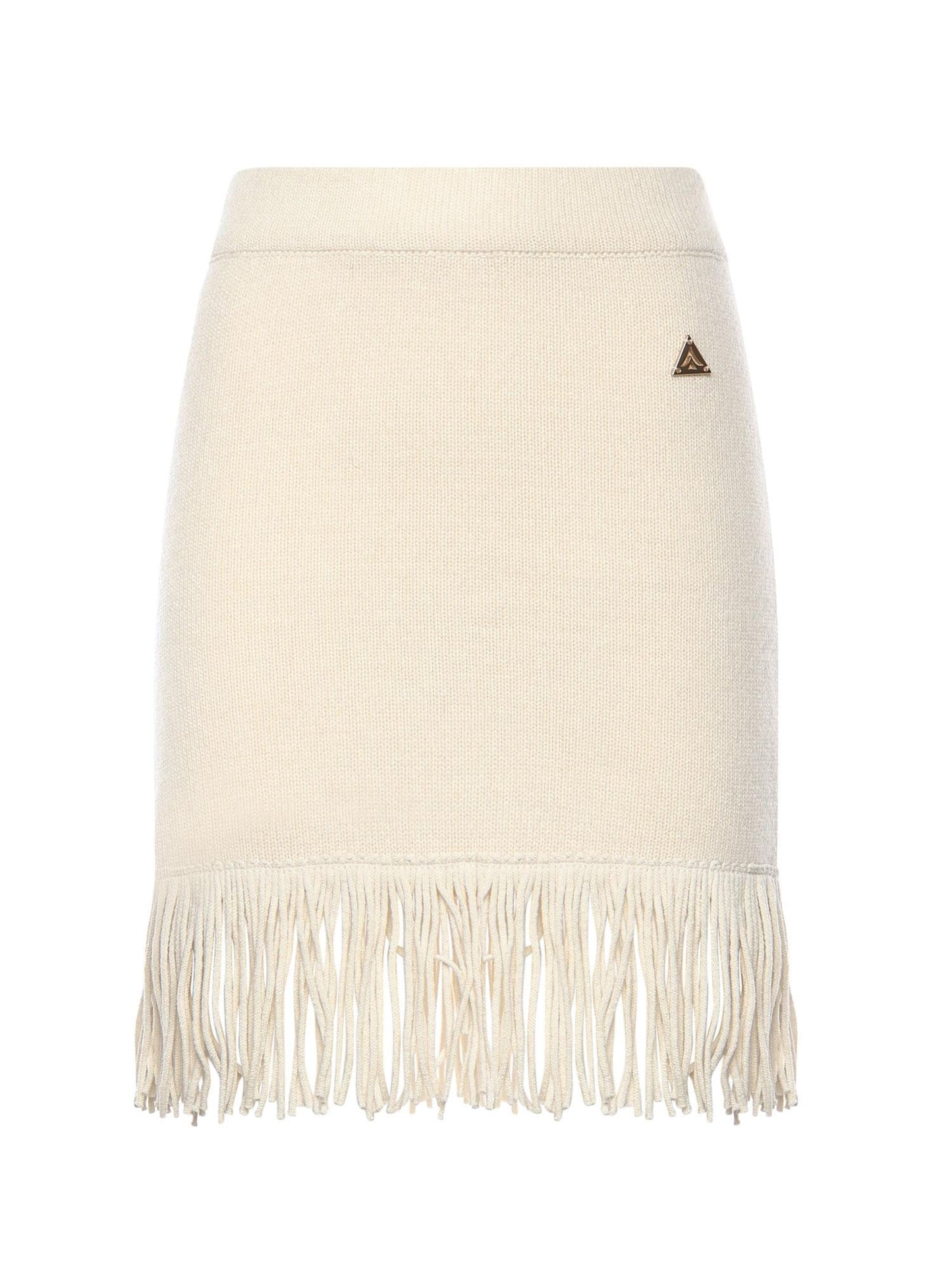 Minigonna in maglia con frange