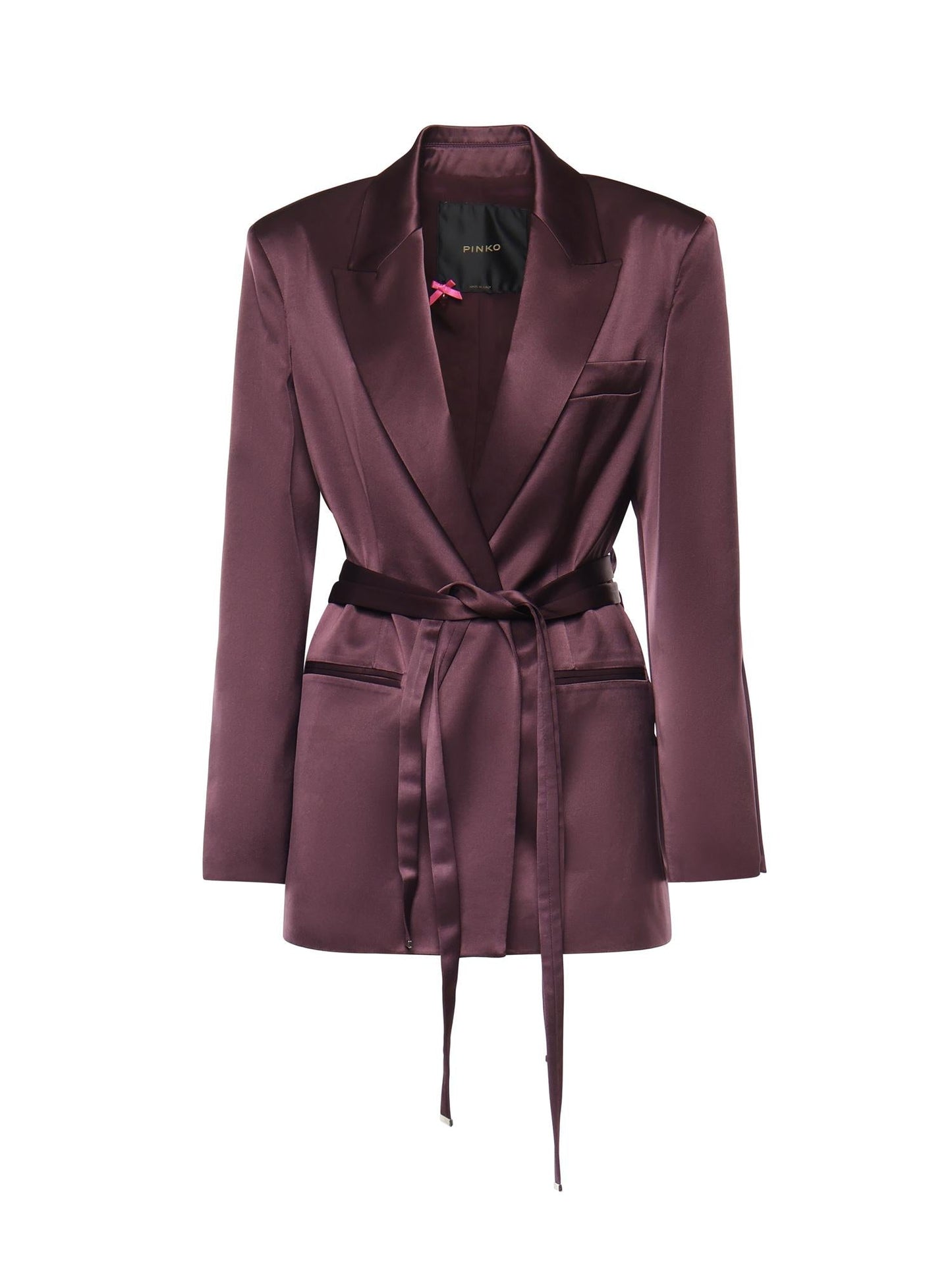 Giacca in satin con cintura