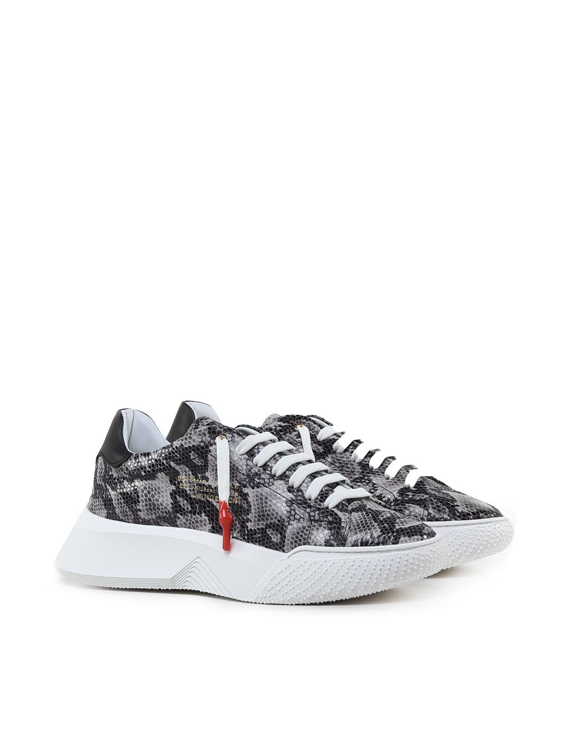 Sneakers Nemesis in nappa con stampa pitone
