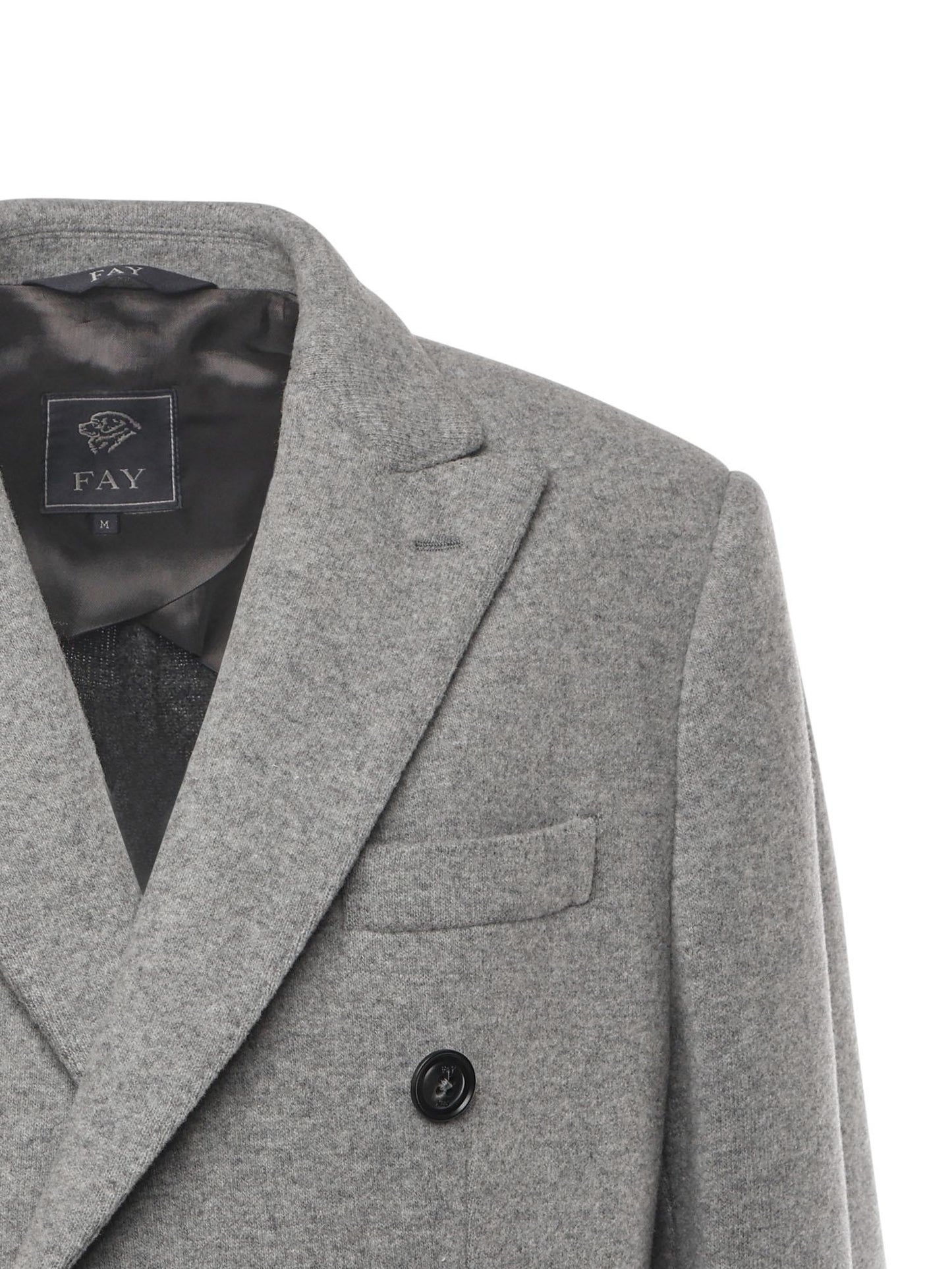 Cappotto doppiopetto in jersey di lana