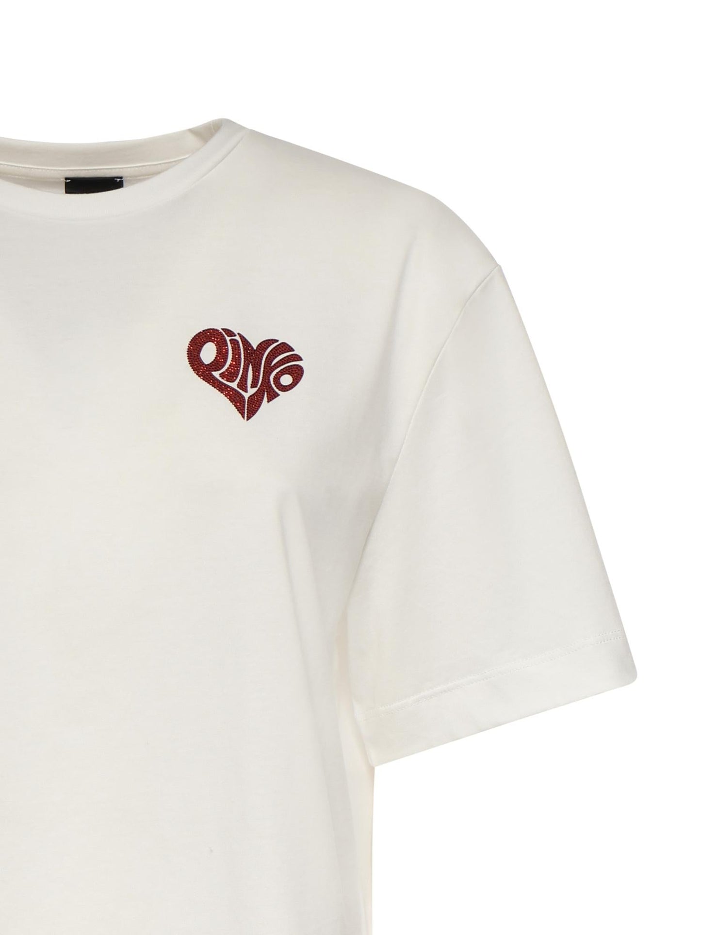 T-shirt con lettering Amore in strass