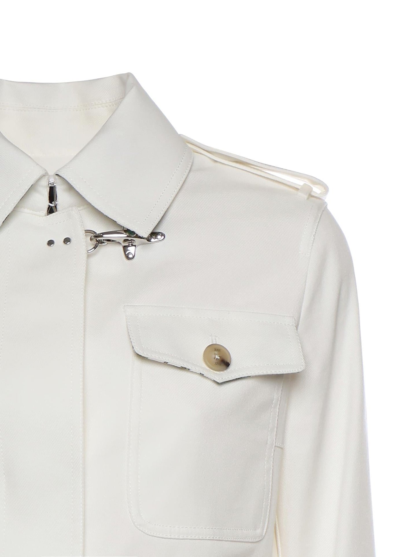 Shirt jacket in drill di cotone