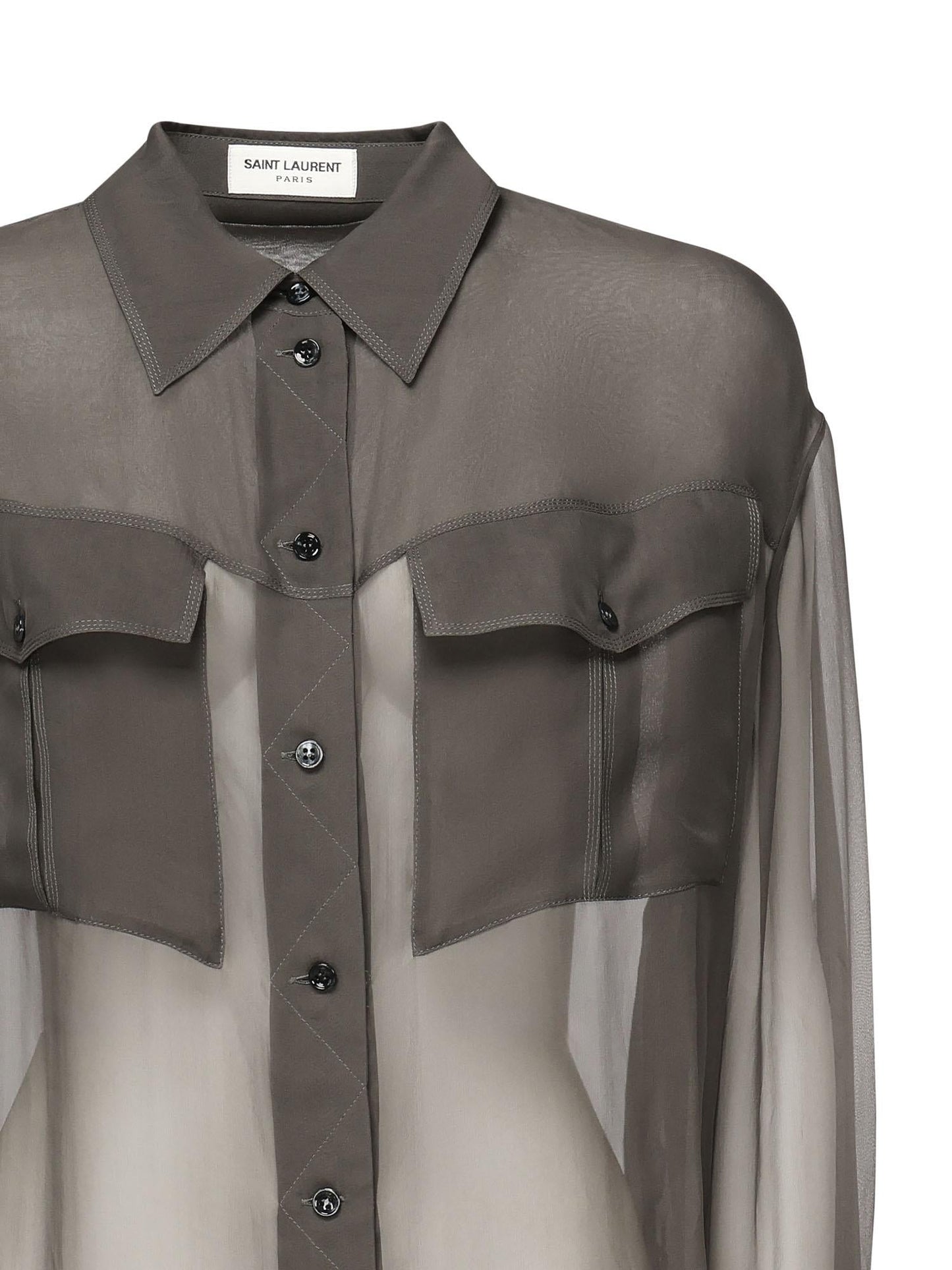 Camicia in chiffon trasparente