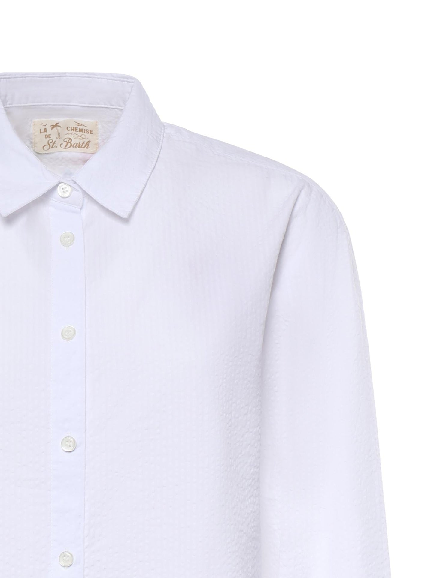 Camicia in seersucker con ricamo