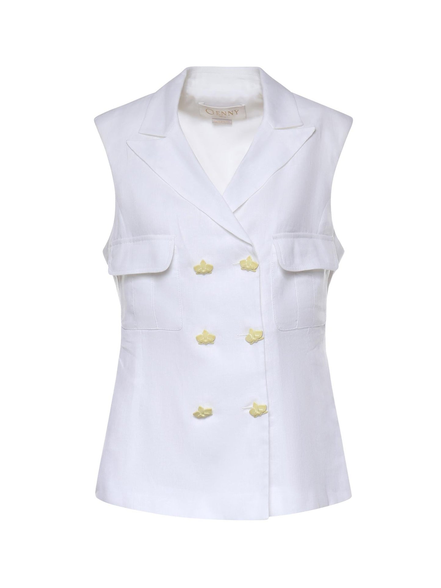 Gilet doppiopetto in lino