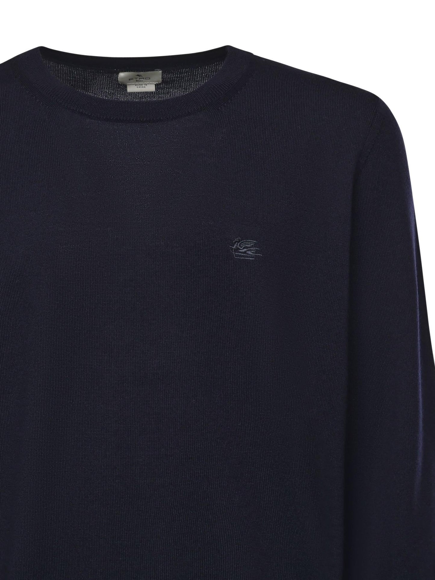 Maglione in lana con monogram ricamato