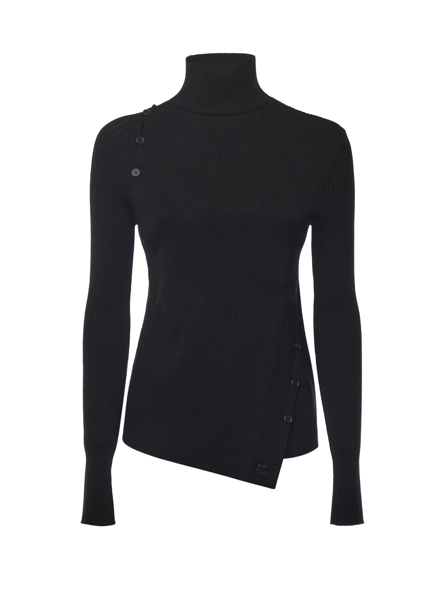 Maglione con bottoni obliqui